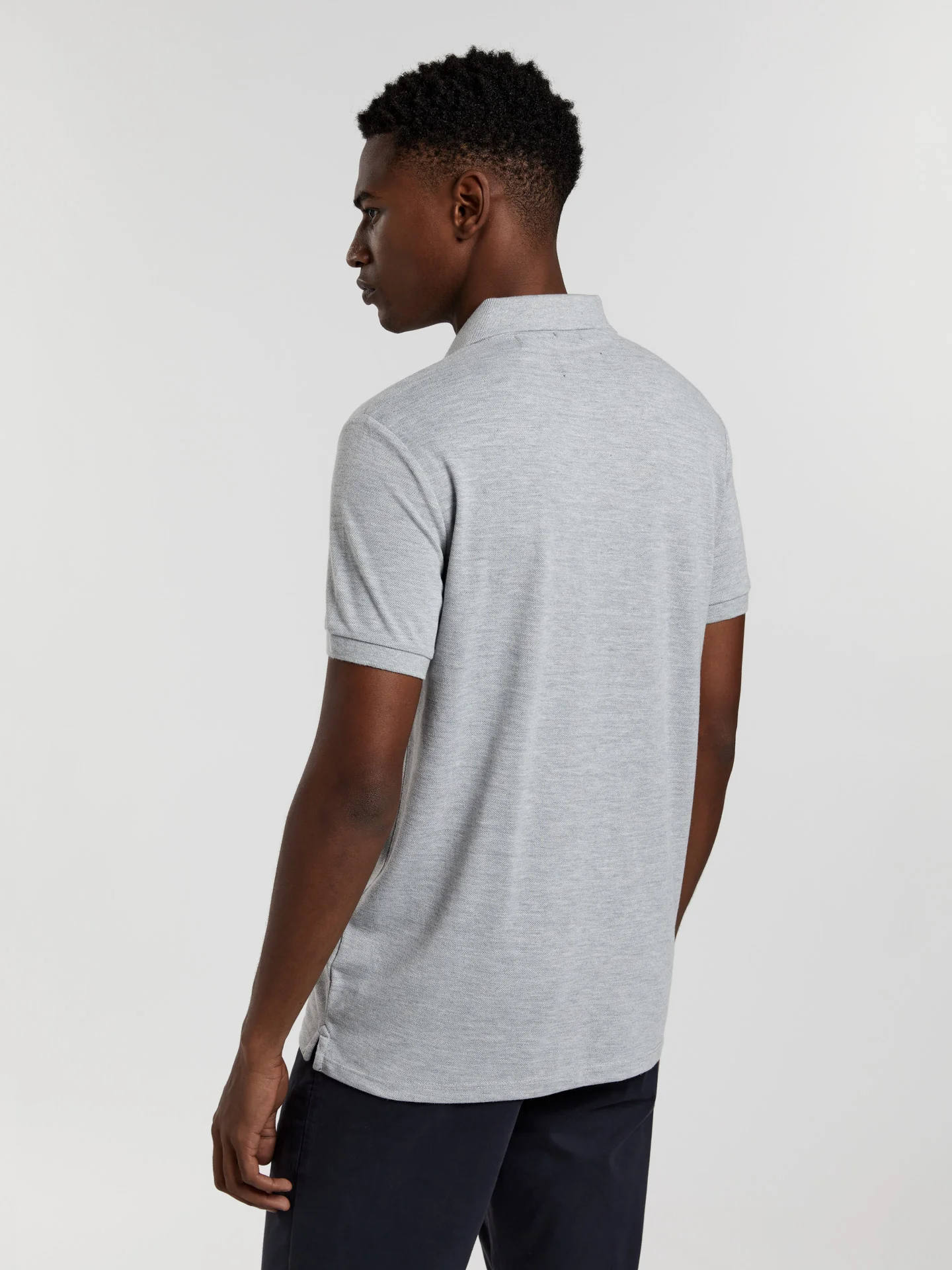 89 edition slim fit piqué polo shirt with striped fabric inside placket - Image 12