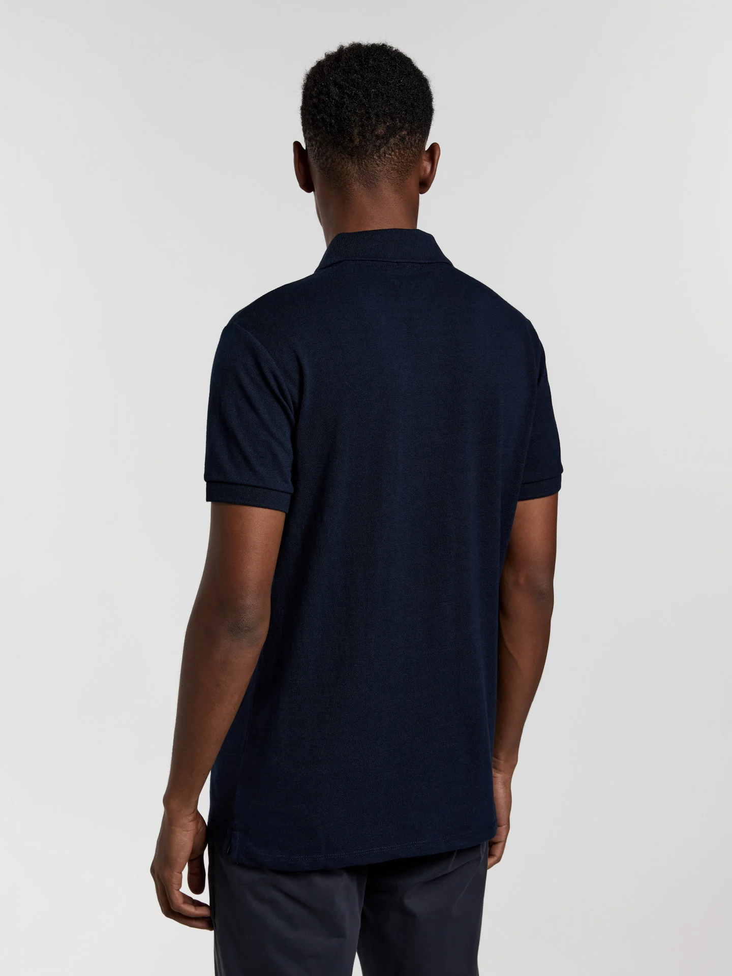 89 edition slim fit piqué polo shirt with striped fabric inside placket - Image 3