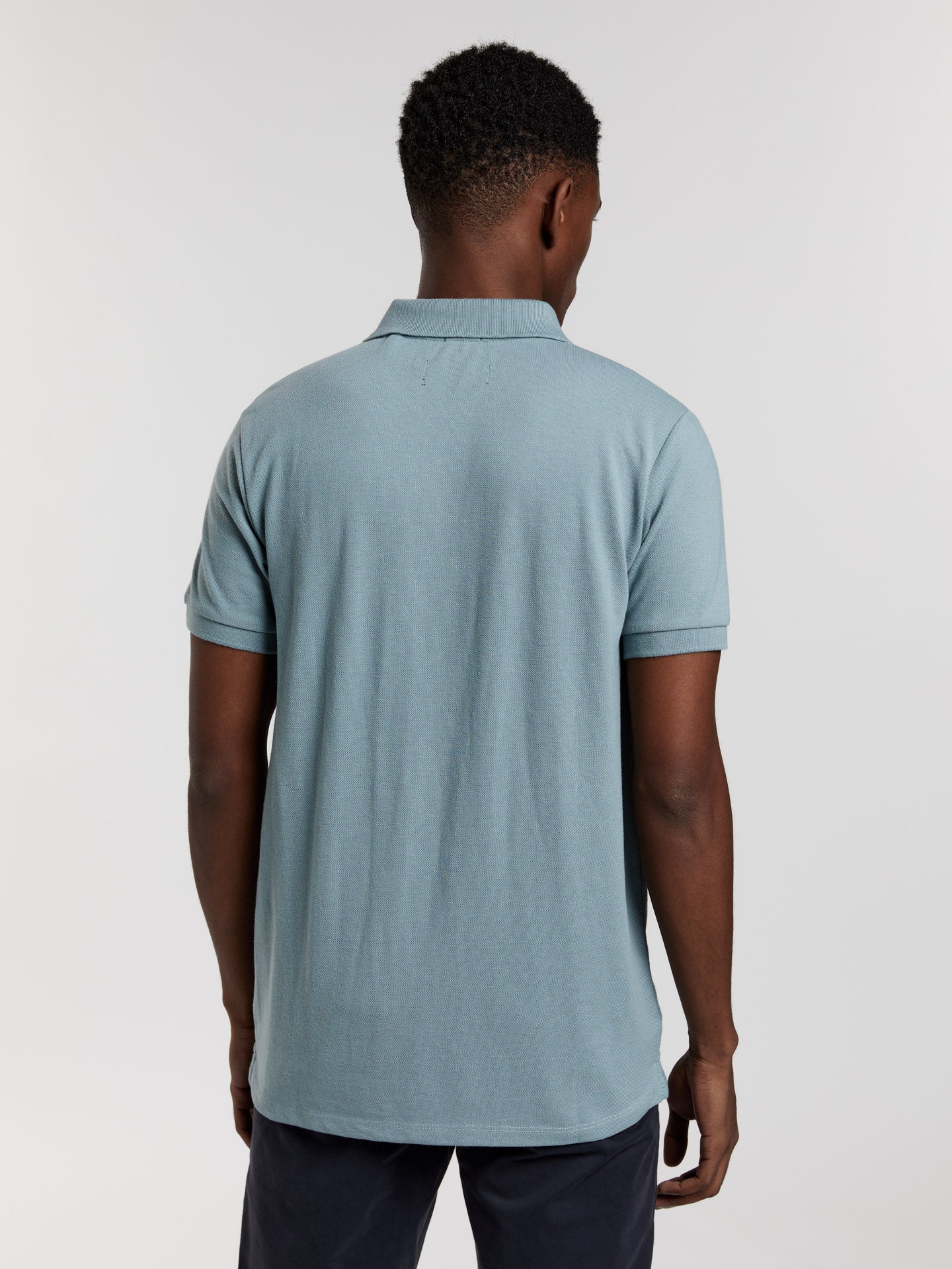 89 edition slim fit piqué polo shirt with striped fabric inside placket - Image 9