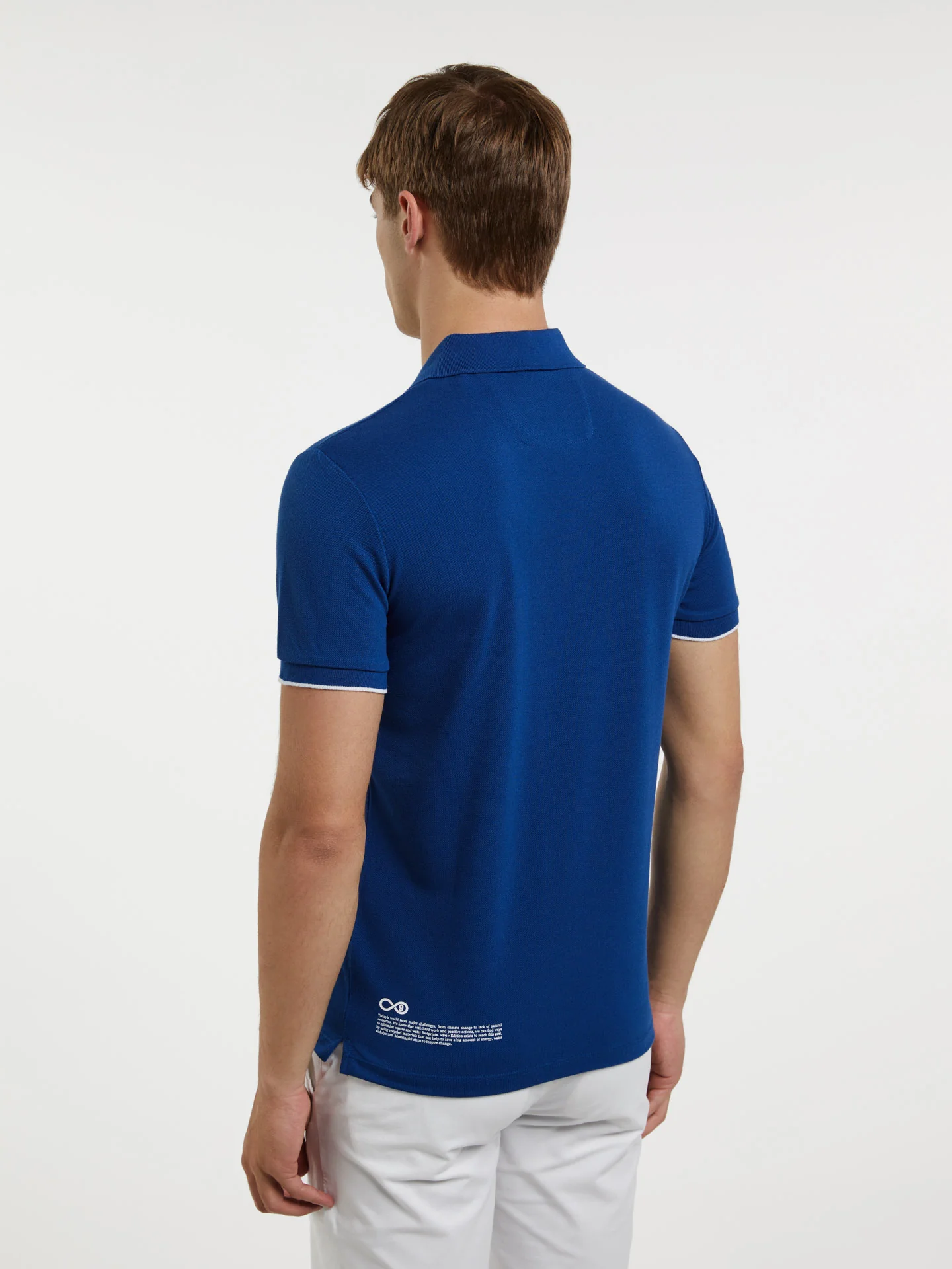 89 Recylced Edition' Polo Piqué Shirt With Contrast Details - Image 3