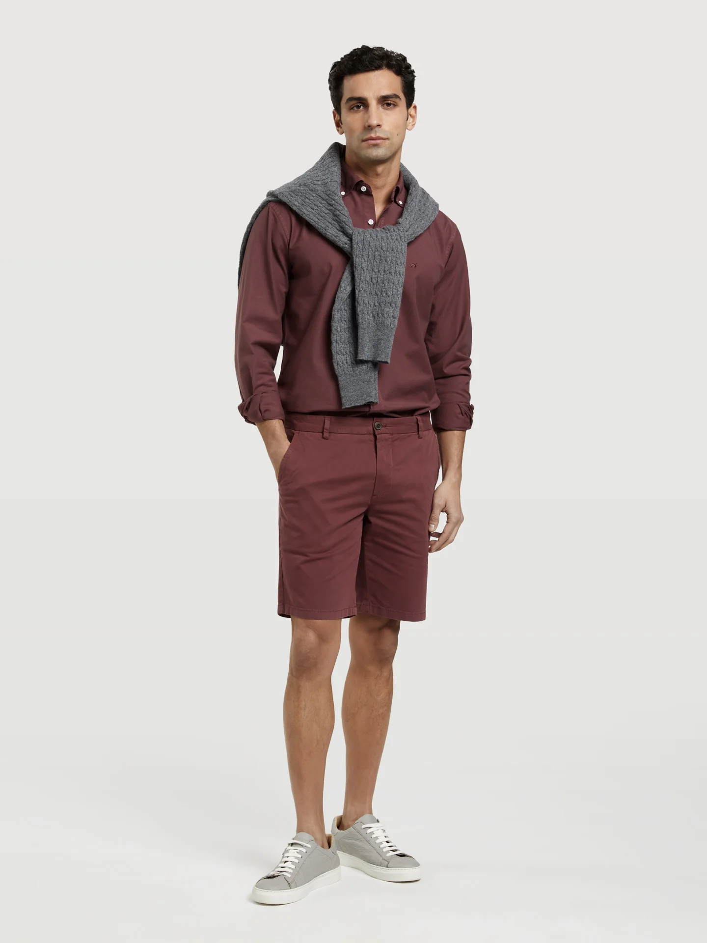 Basic Comfort Slim Fit Bermuda in Garment Dye