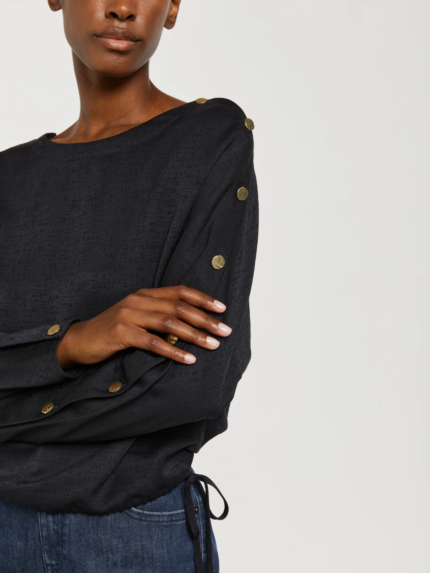 Blouse with buttons on sleeves