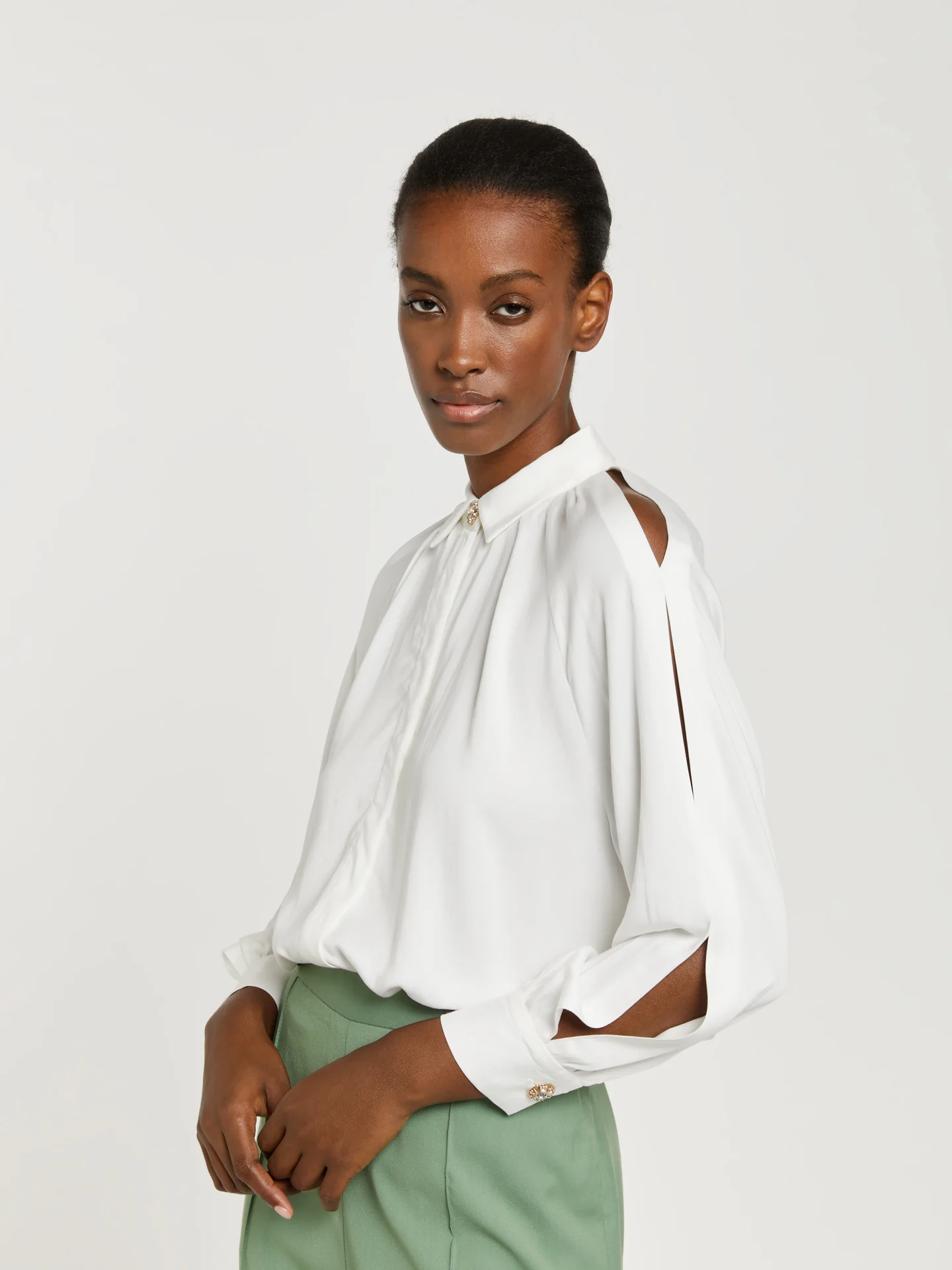 Blouse with sleeves openings - Image 4