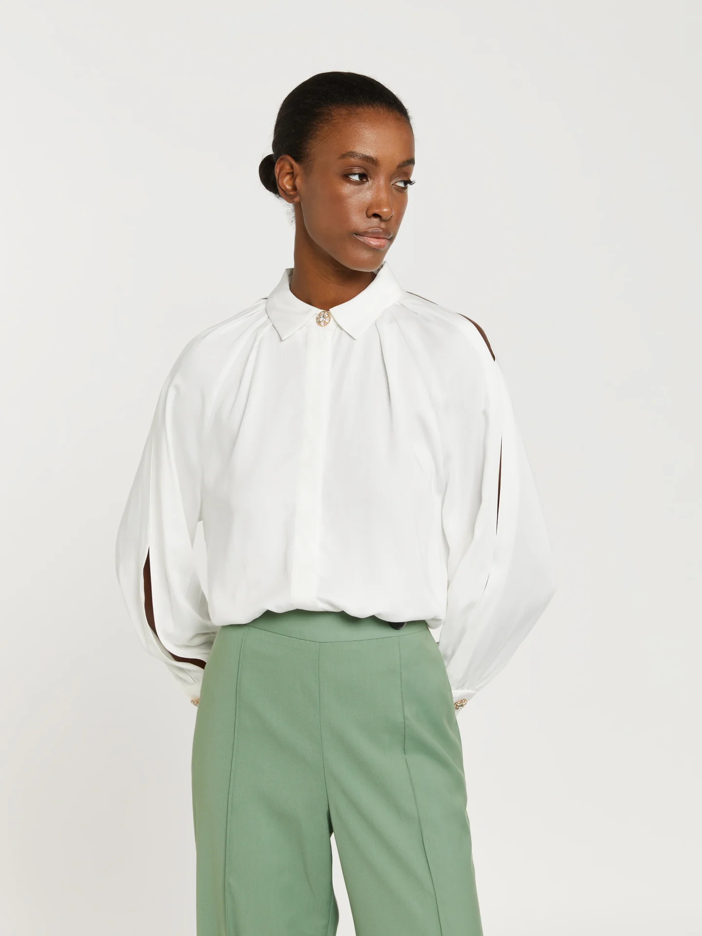 Blouse with sleeves openings - Image 6