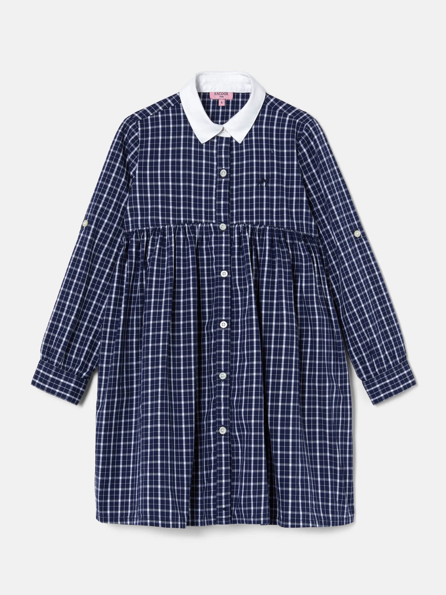 Casual Checked Oxford Shirt Dress