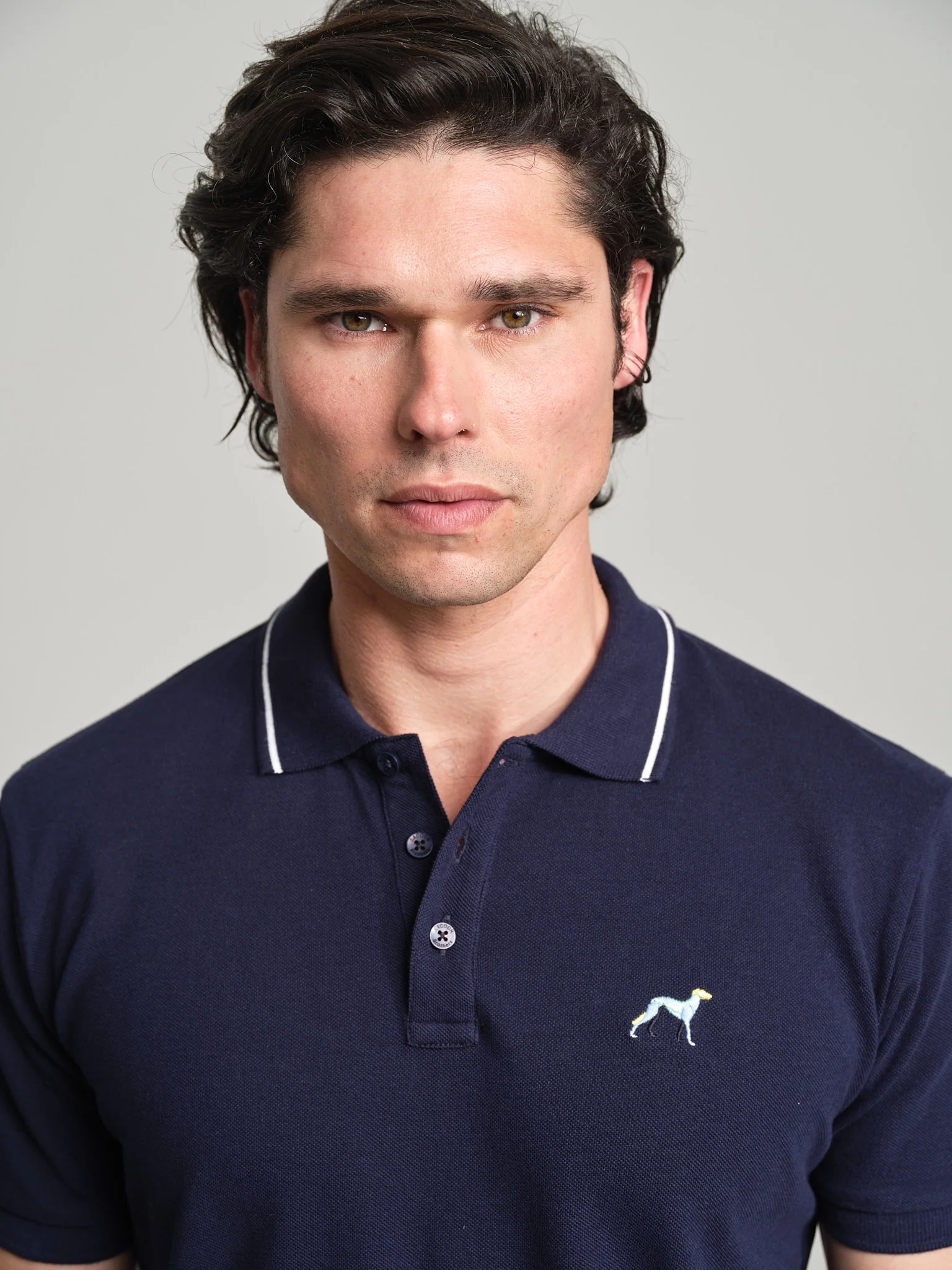 Casual piquet polo shirt with multicolored logo - Image 2