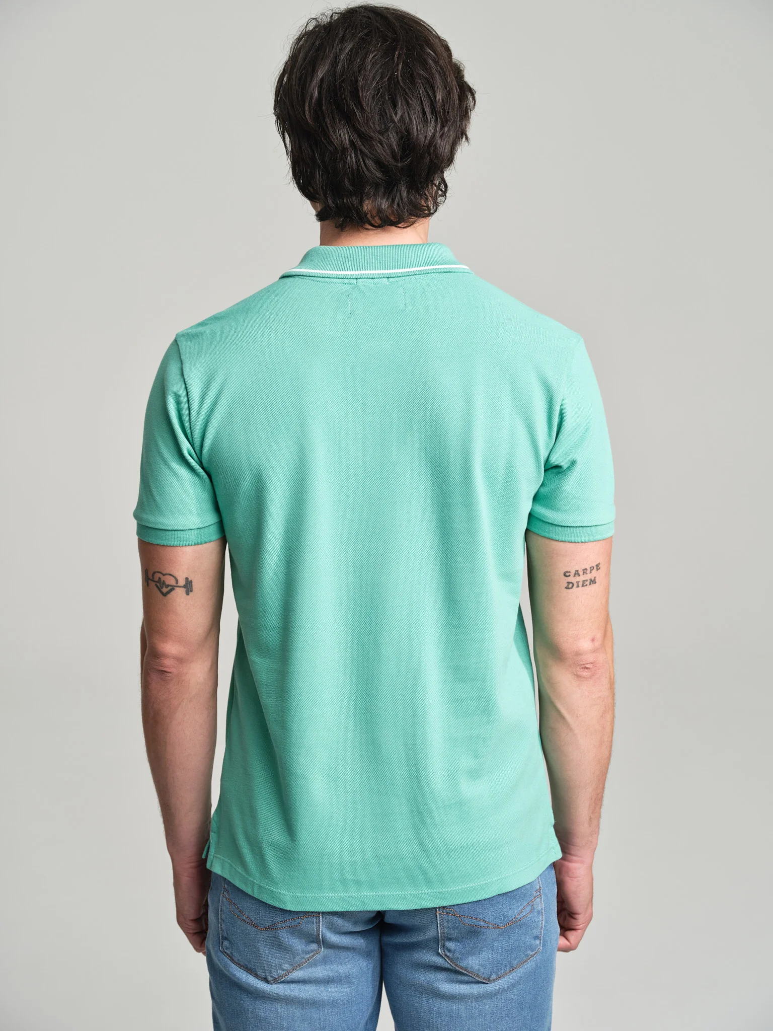 Casual piquet polo shirt with multicolored logo - Image 8