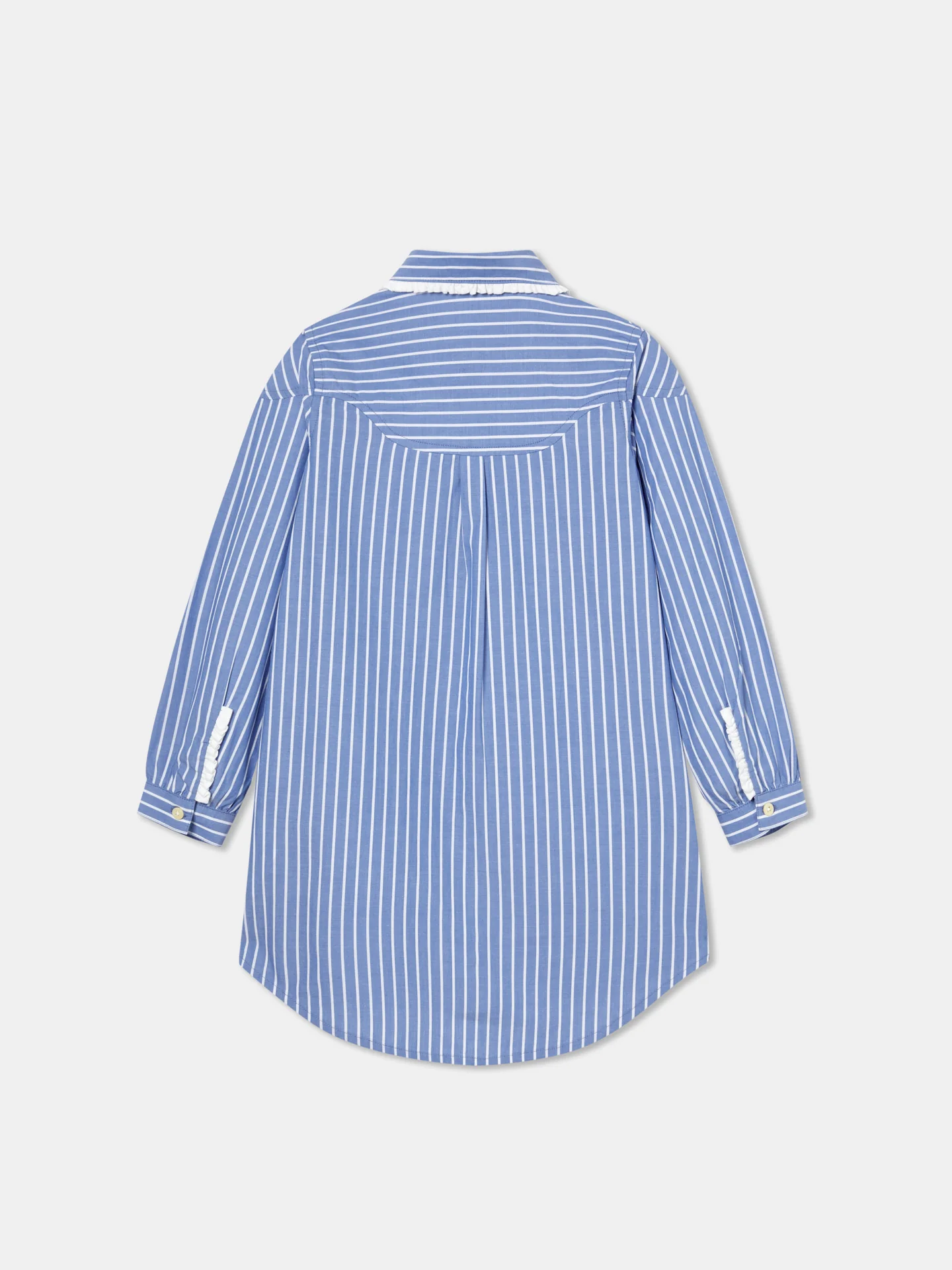 Casual Striped Oxford Shirt Dress - Image 2
