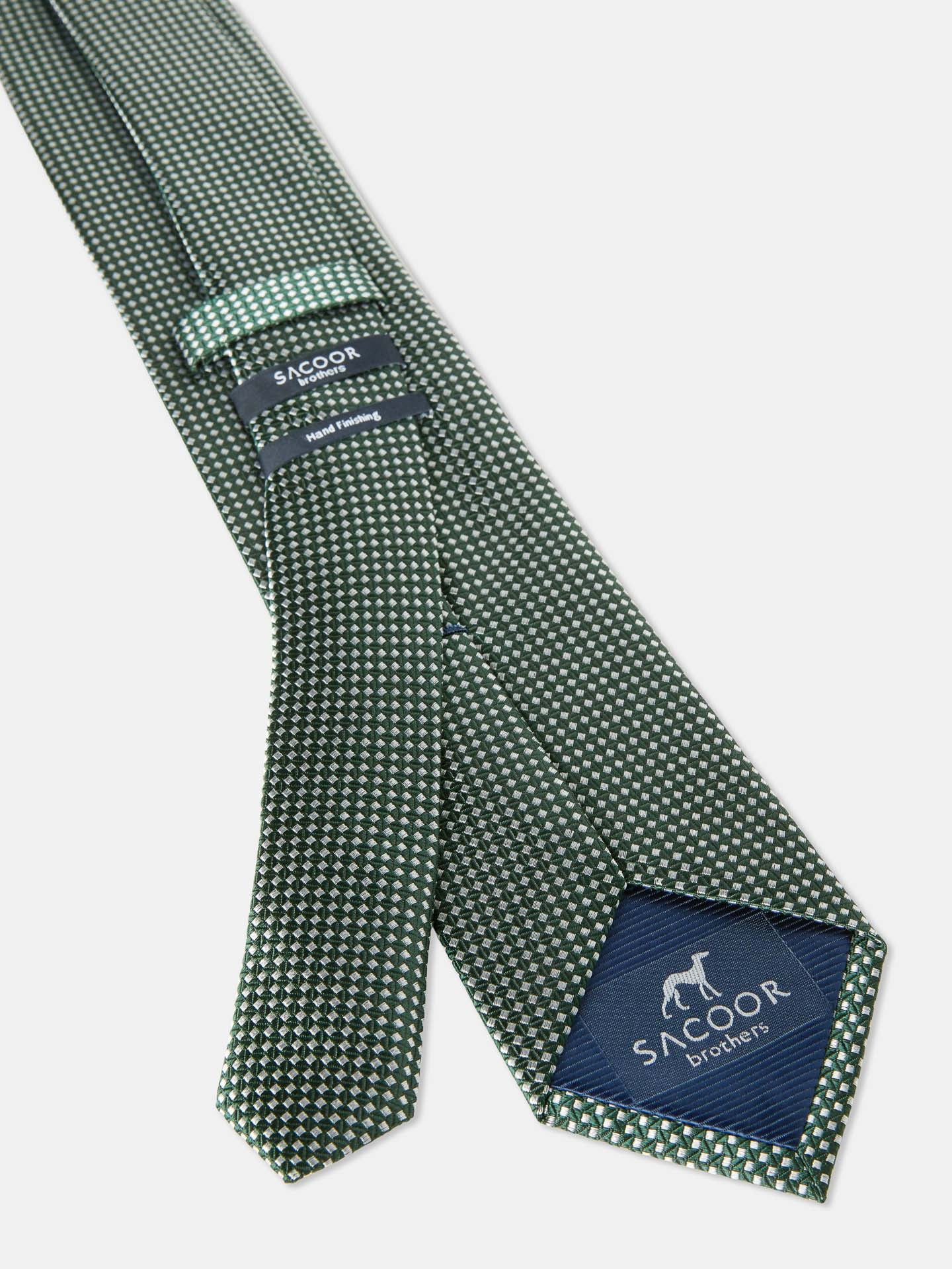 Checkered Pattern Tie 100% Silk 7,5cm - Image 7