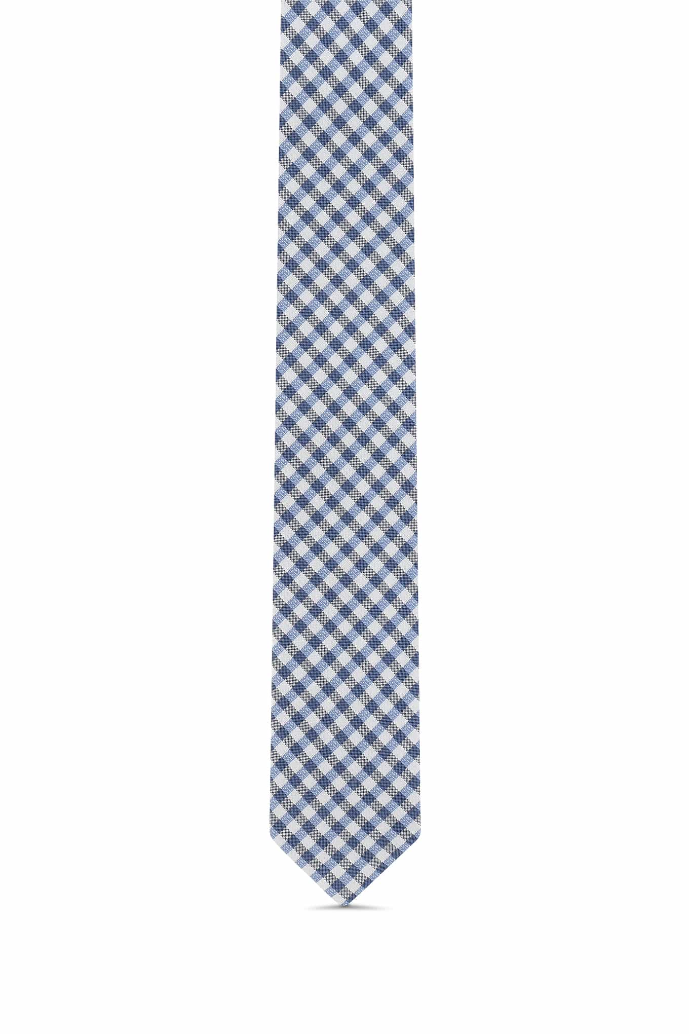 Checkered Pattern Tie 100% Silk 7cm - Image 4
