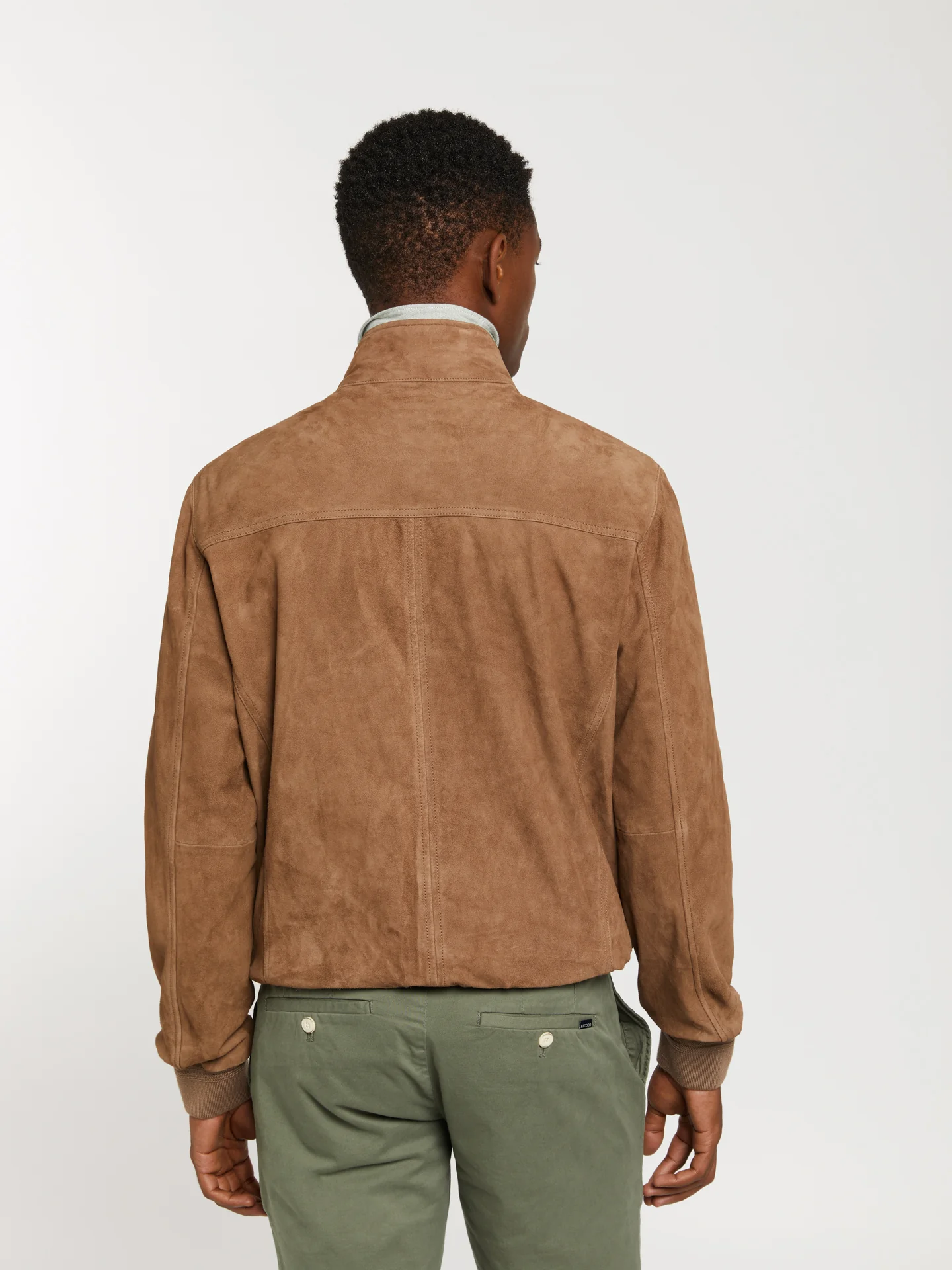 Chrome-free suede bomber jacket - Image 4