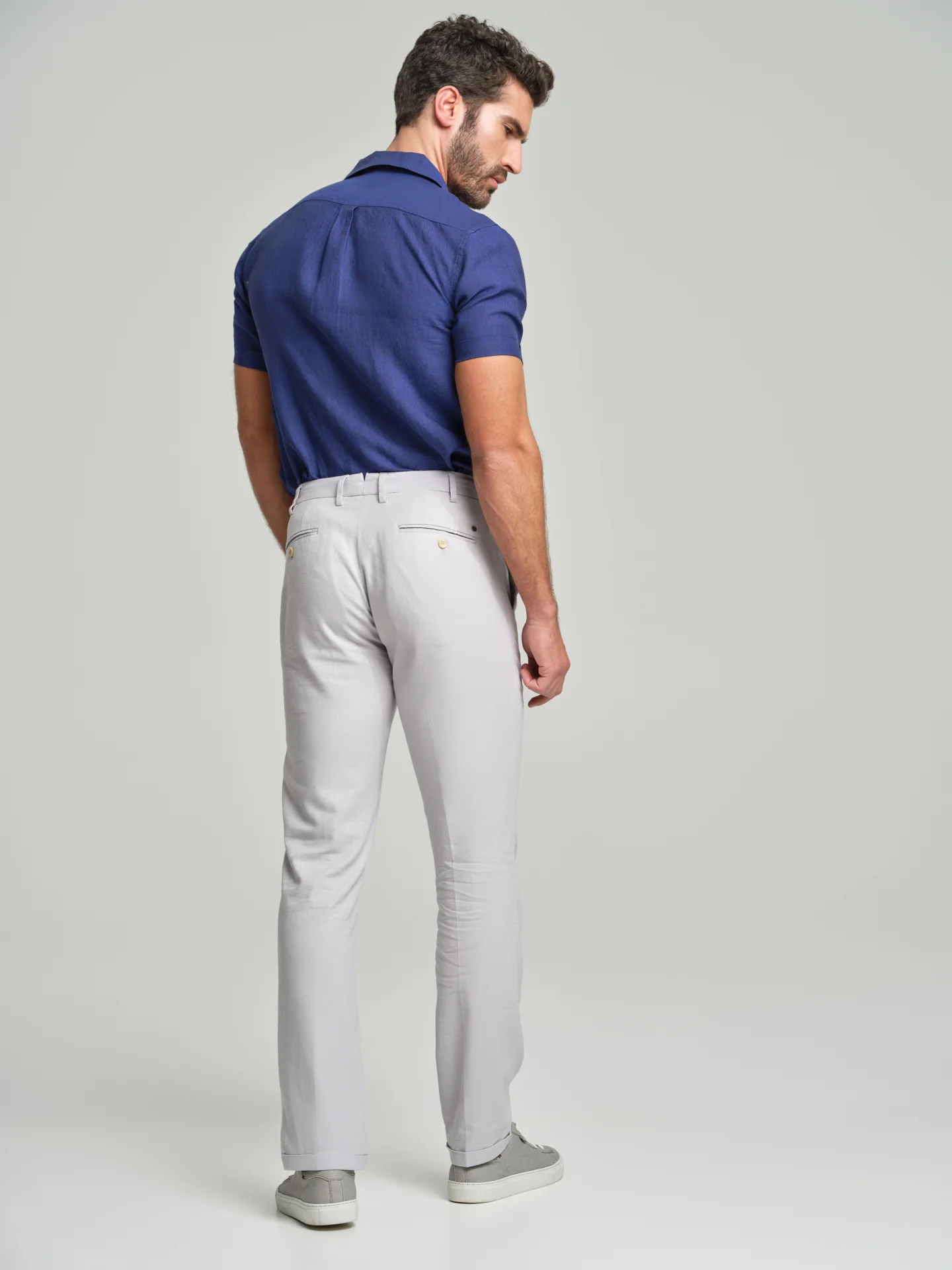 Comfort linen chino trousers - Image 5