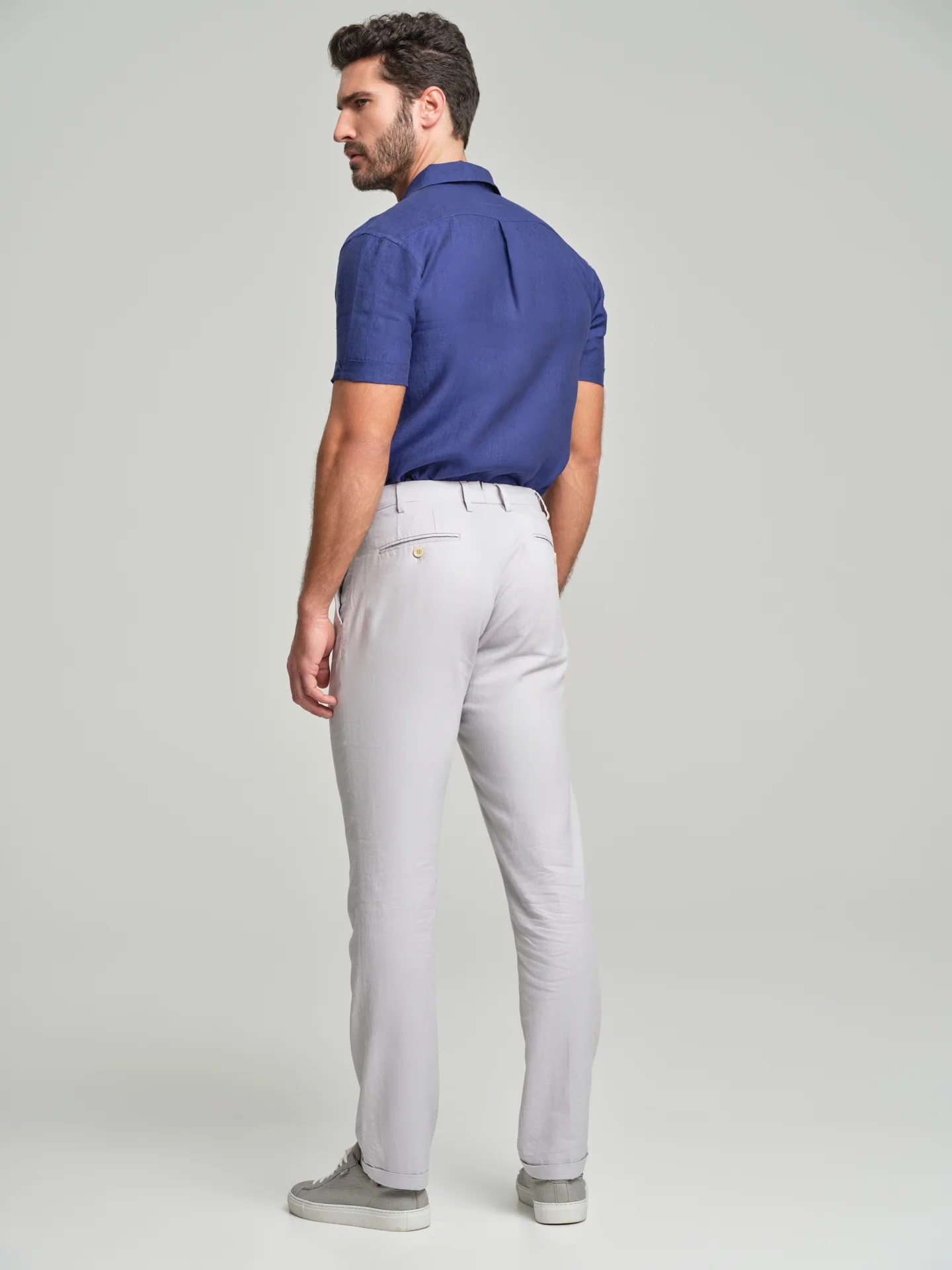 Comfort linen chino trousers - Image 6