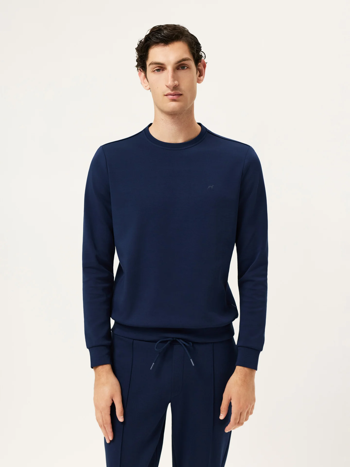 Cotton Fleece Crewneck Sweatshirt With Chest Logo Print - Image 4