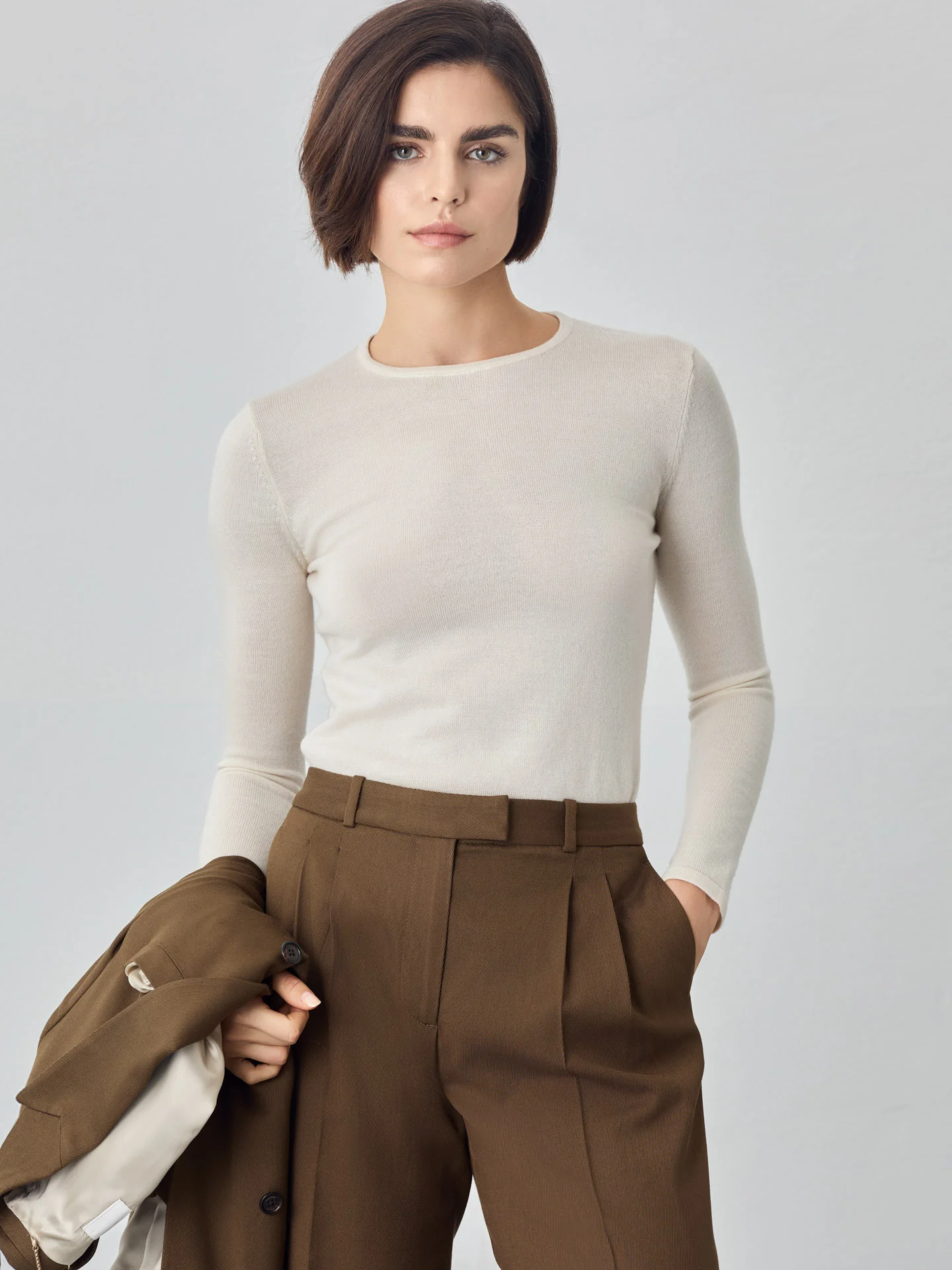 Crew Neck Merino Wool Sweater - Image 7