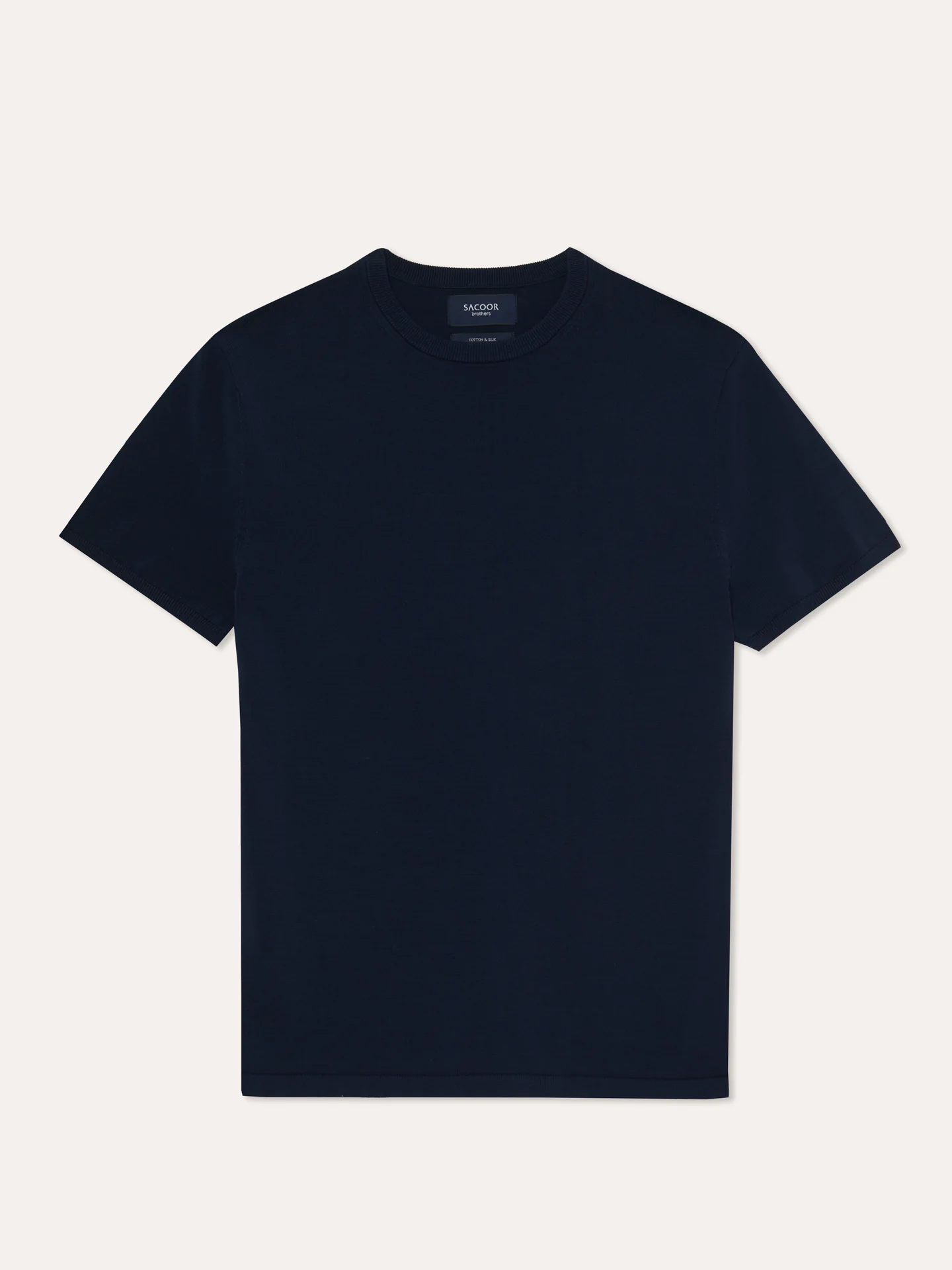 Crew Neck Sweater With Short Sleeves In Cotton and Silk Blend - Image 5