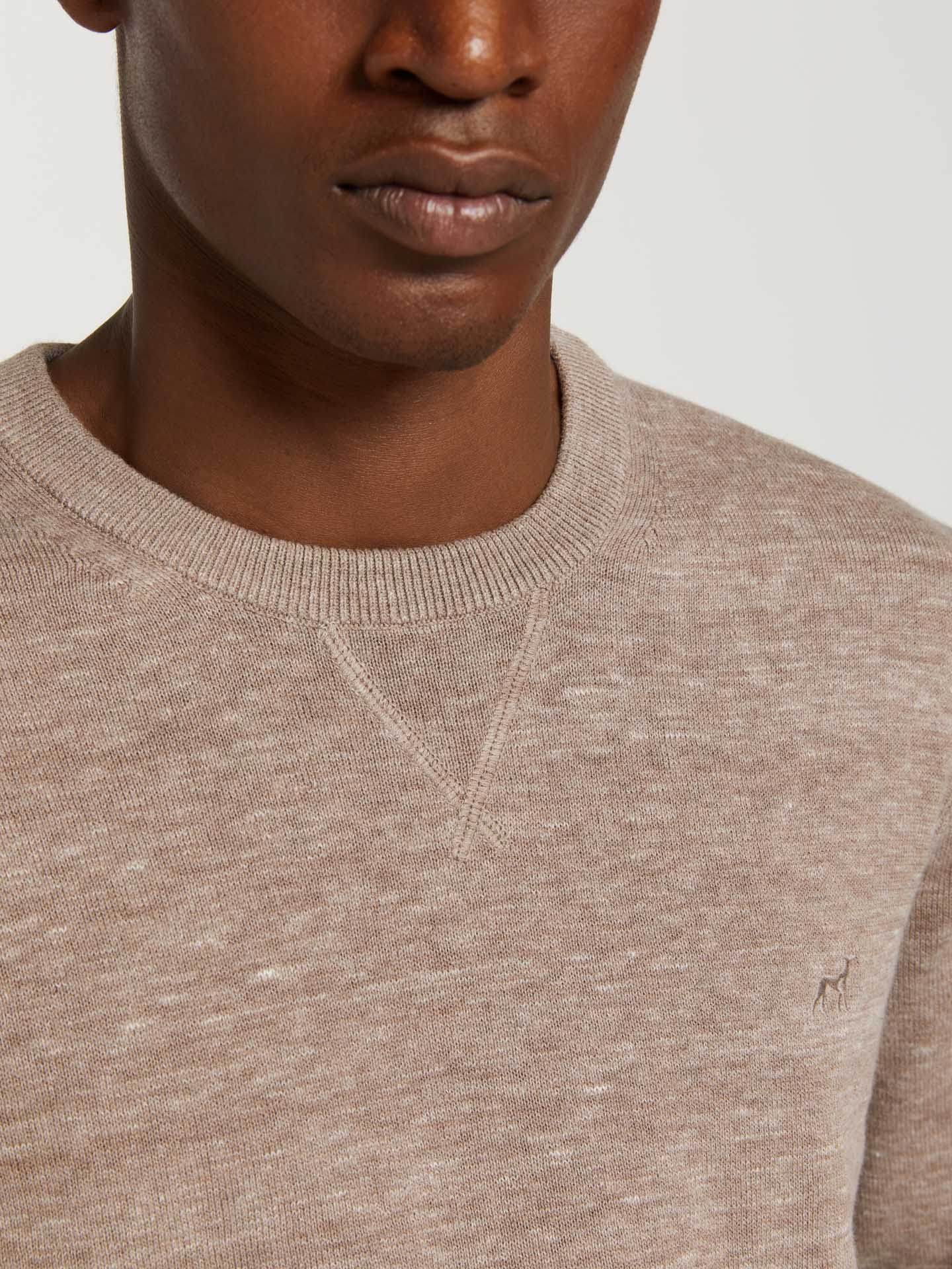 Crew neck sweater with space dye effect - Image 2
