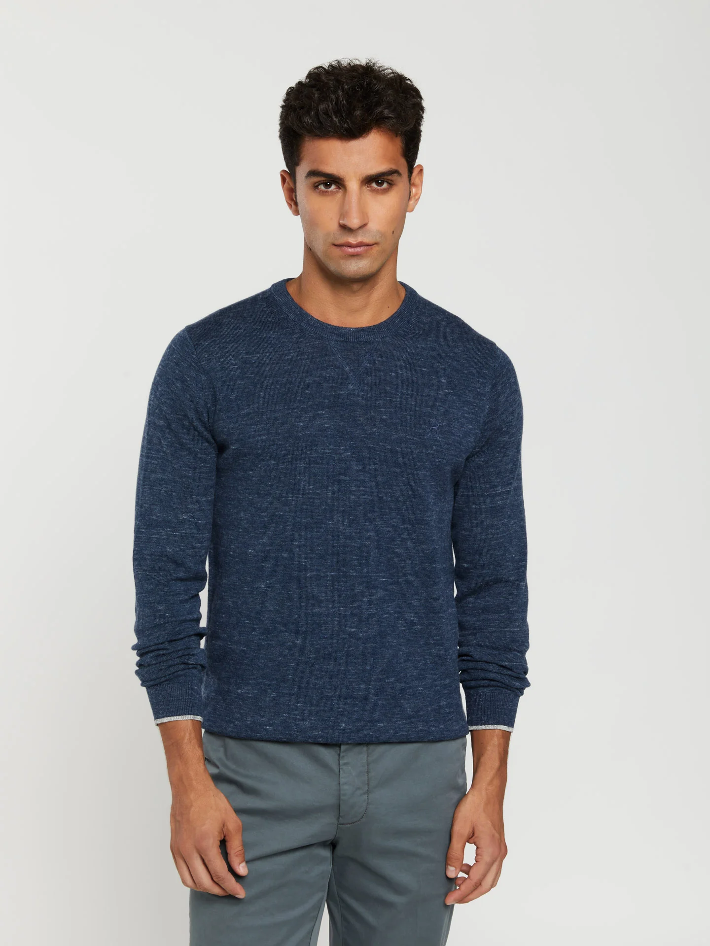 Crew neck sweater with space dye effect - Image 5
