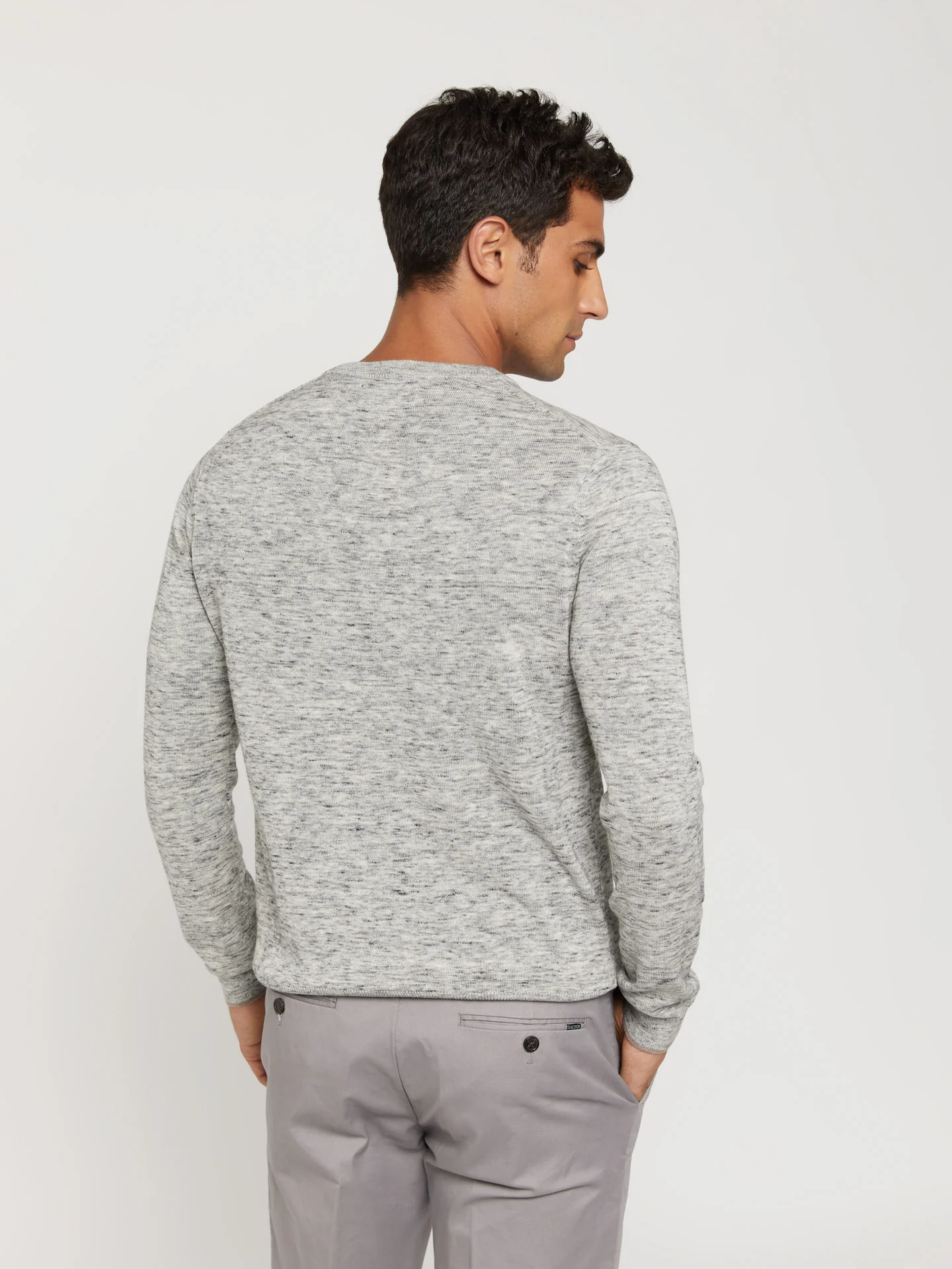 Crew neck sweater with space dye effect - Image 8
