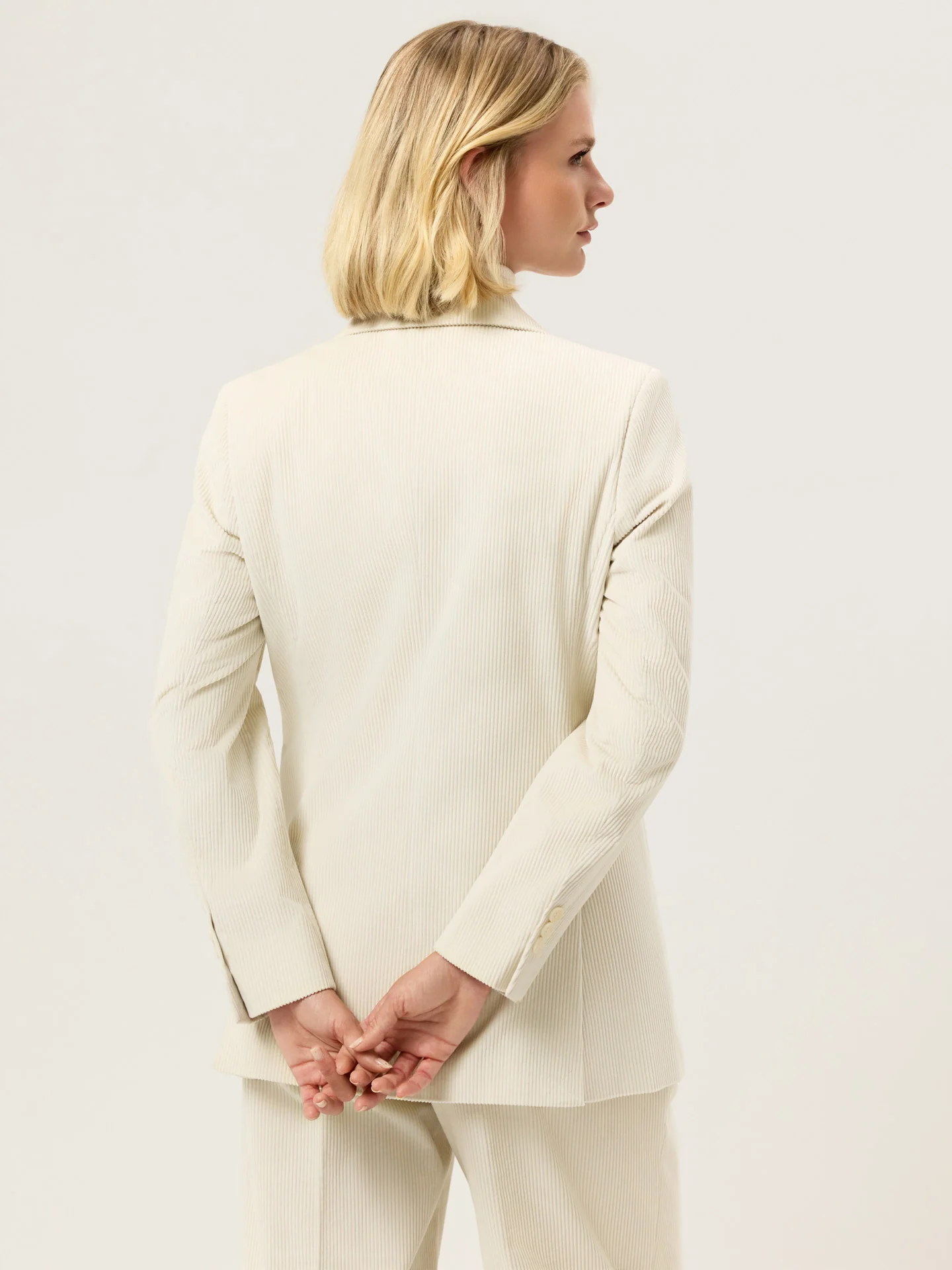 Double-Breasted Blazer In 100%Cotton Corduroy - Image 3