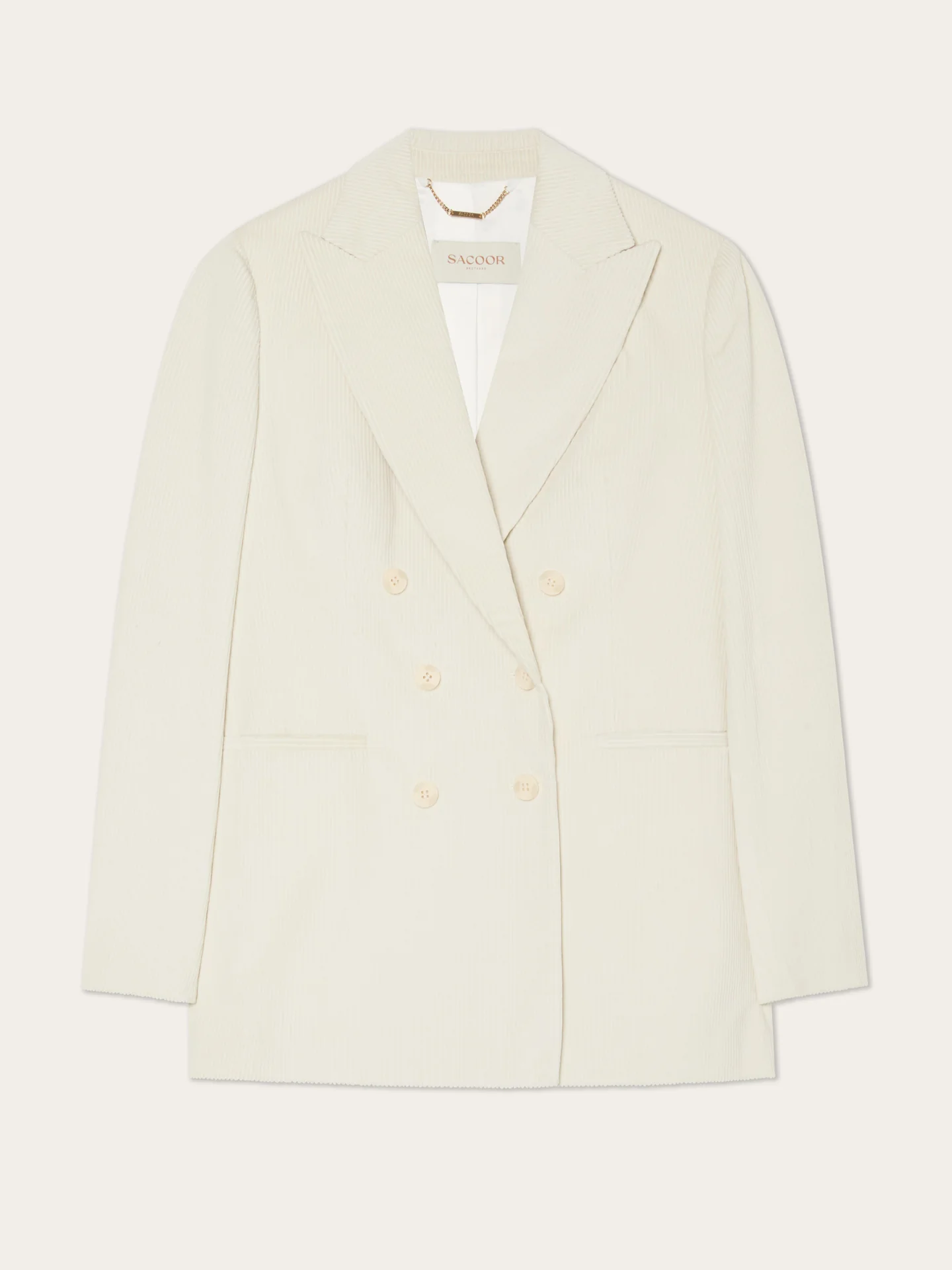 Double-Breasted Blazer In 100%Cotton Corduroy - Image 4