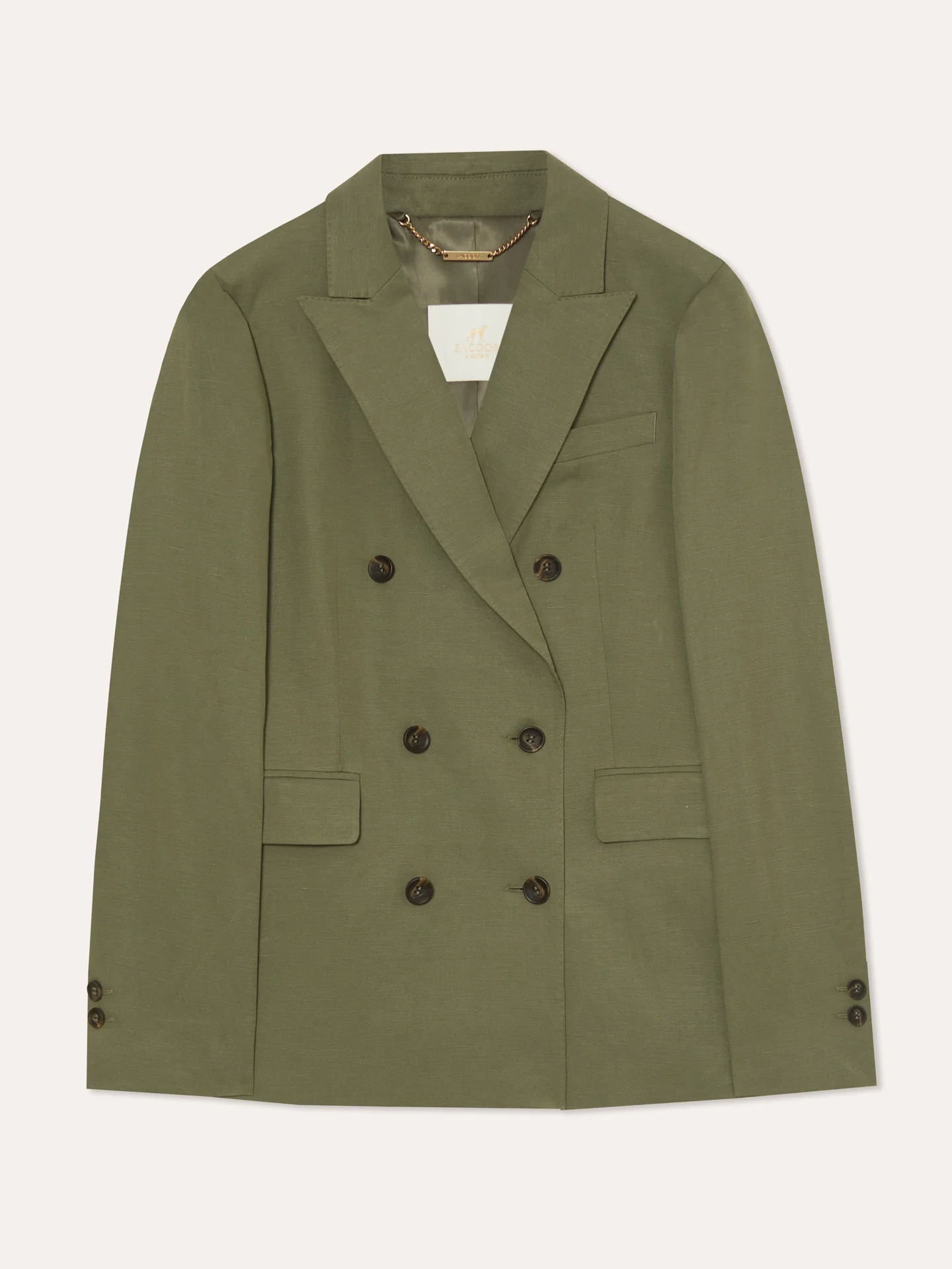 Double-Breasted Suit Blazer In Lyocell Linen & Cotton Blend - Image 6