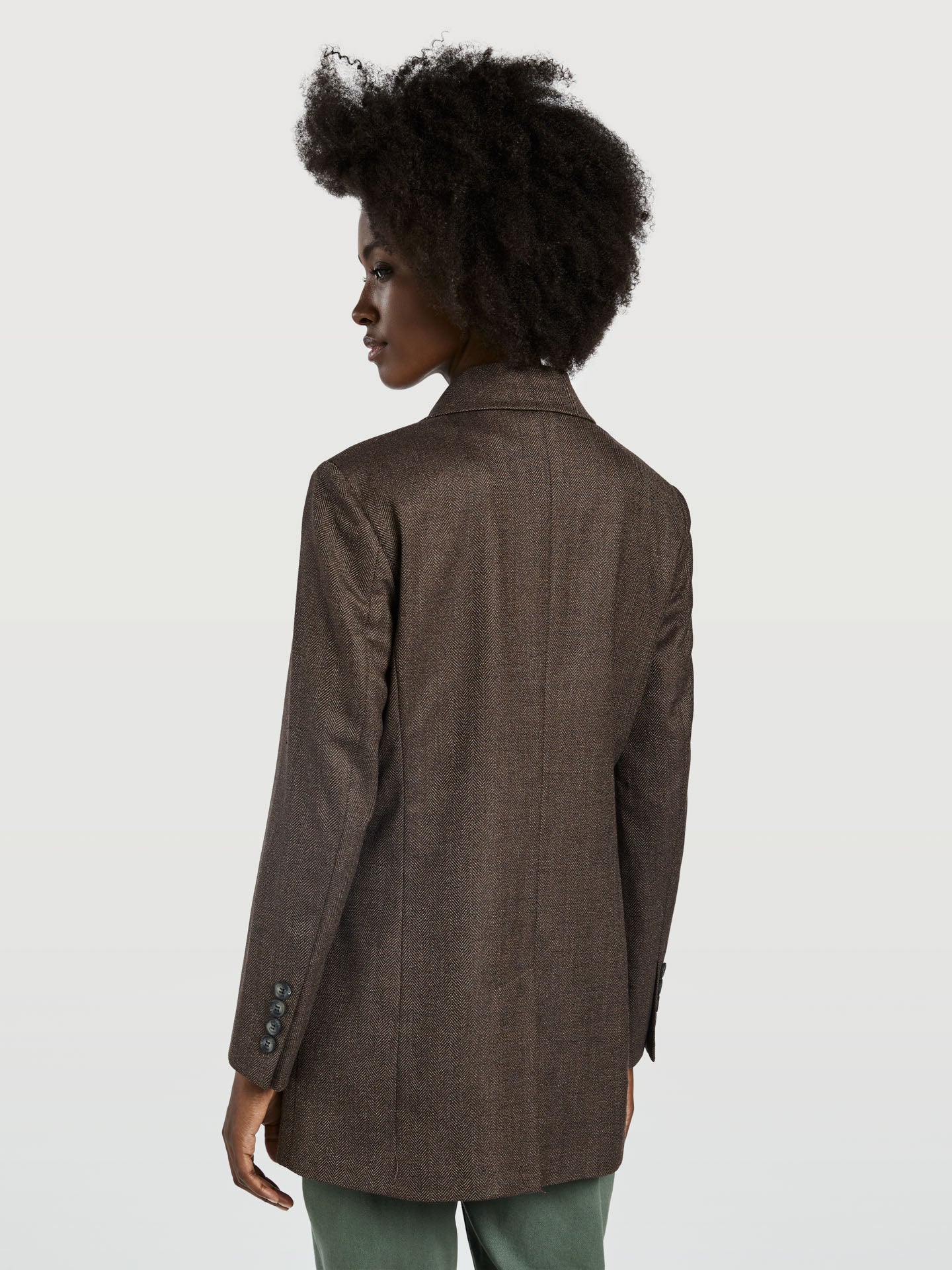 Double-breasted Wool and Cotton Blend Coat - Image 4
