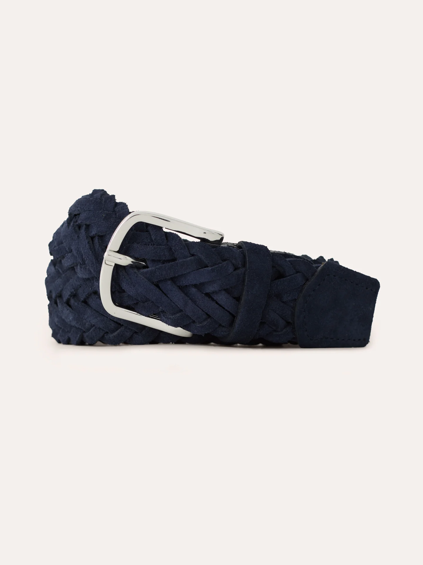 Elastic Twisted Belt with Personalized Buckle in Suede - Image 4