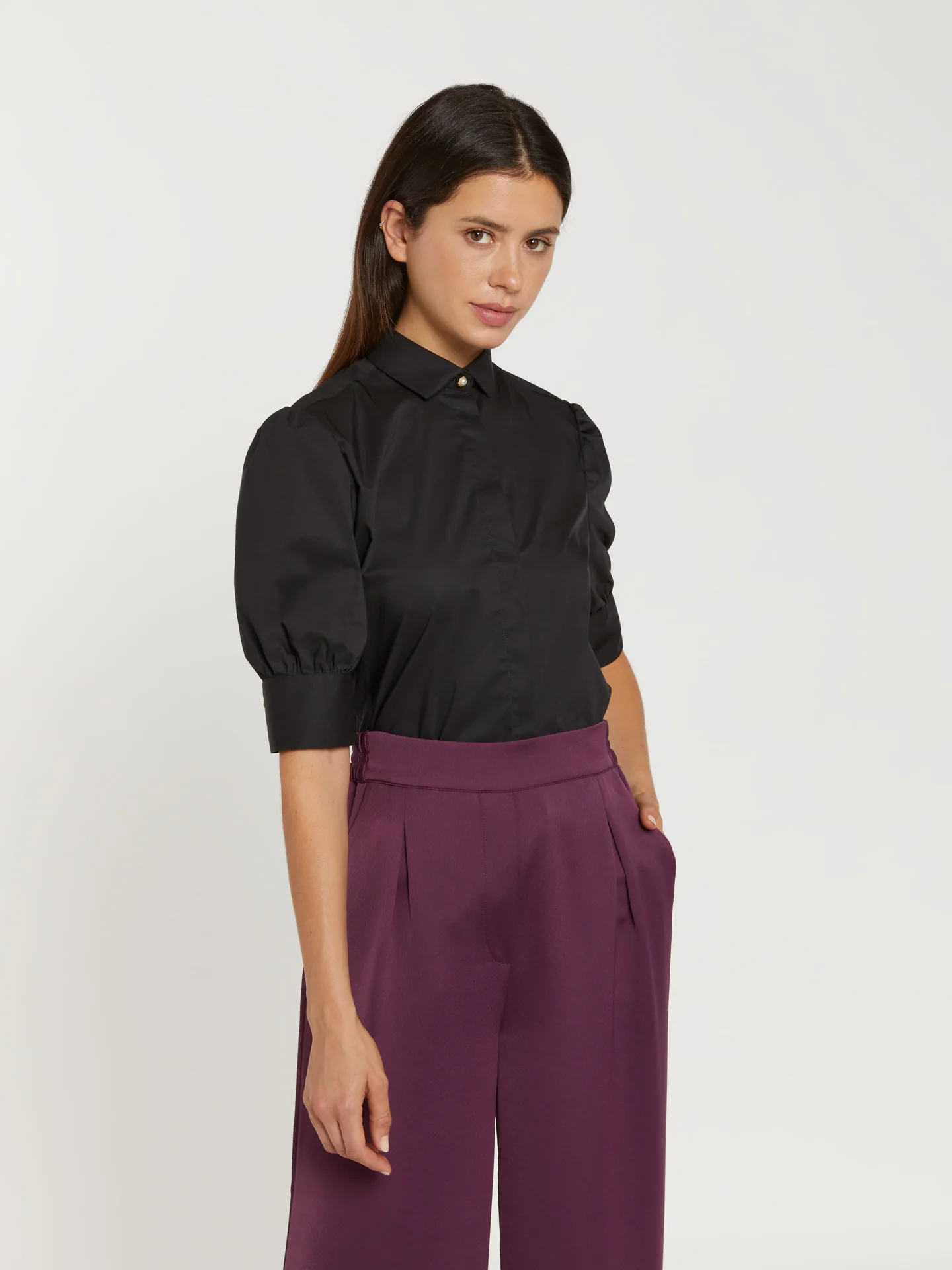 Elbow ballon sleeve shirt