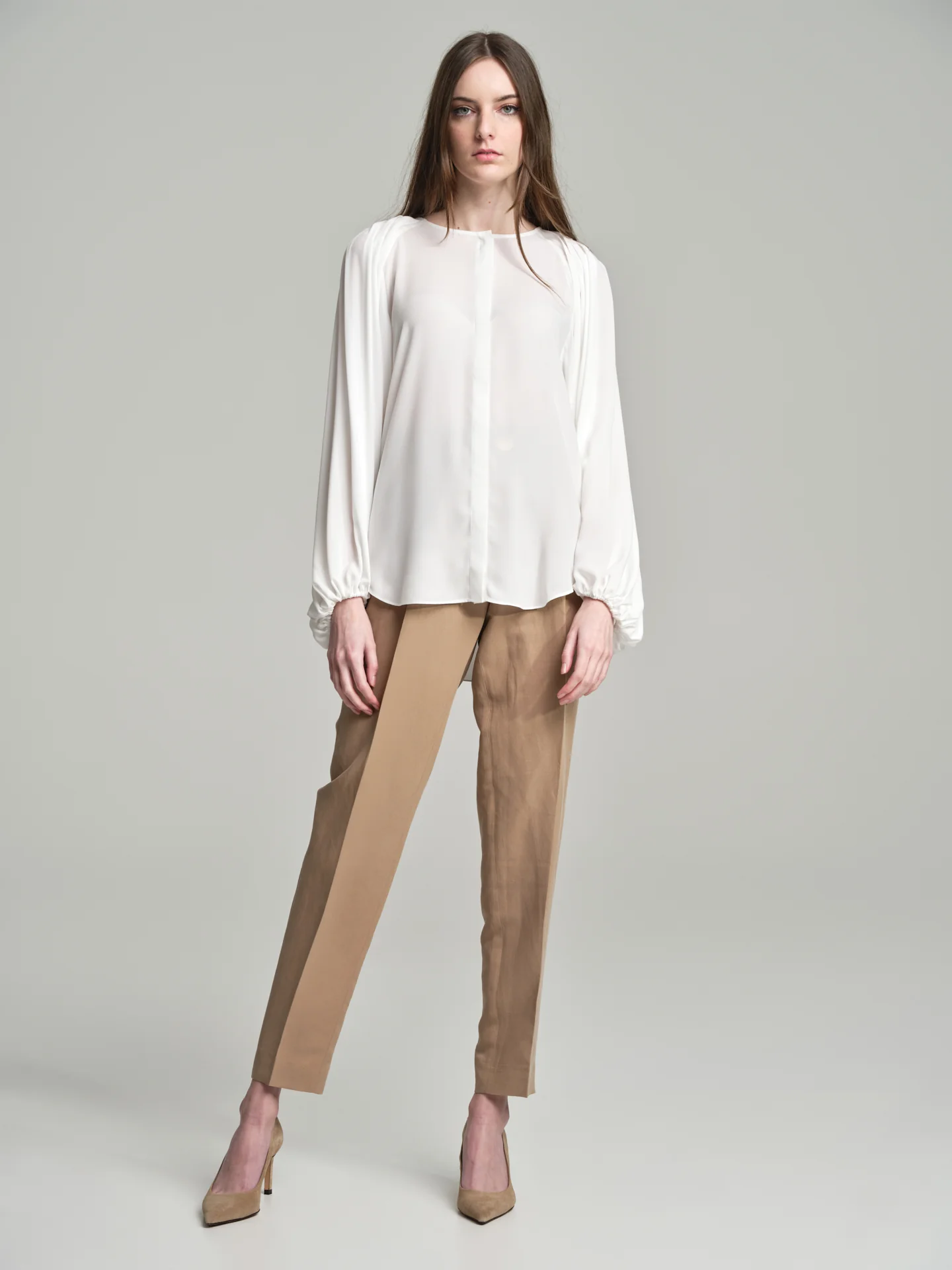 Fancy blouse with pleated detail