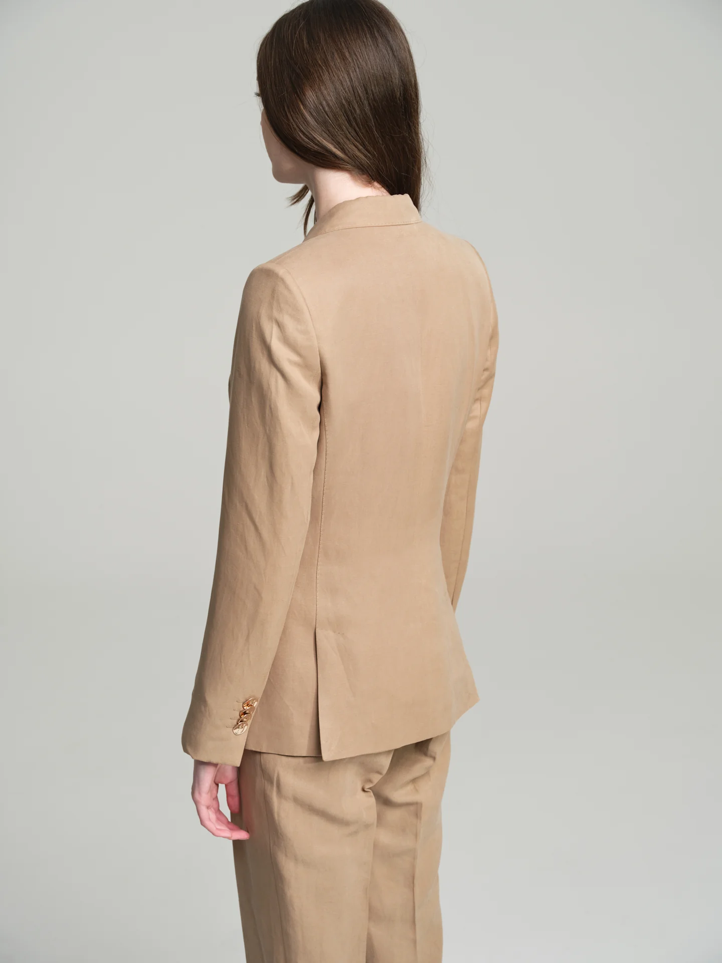 Fancy slim fit single-breasted blazer in luxury mixed silk fabric - Image 4