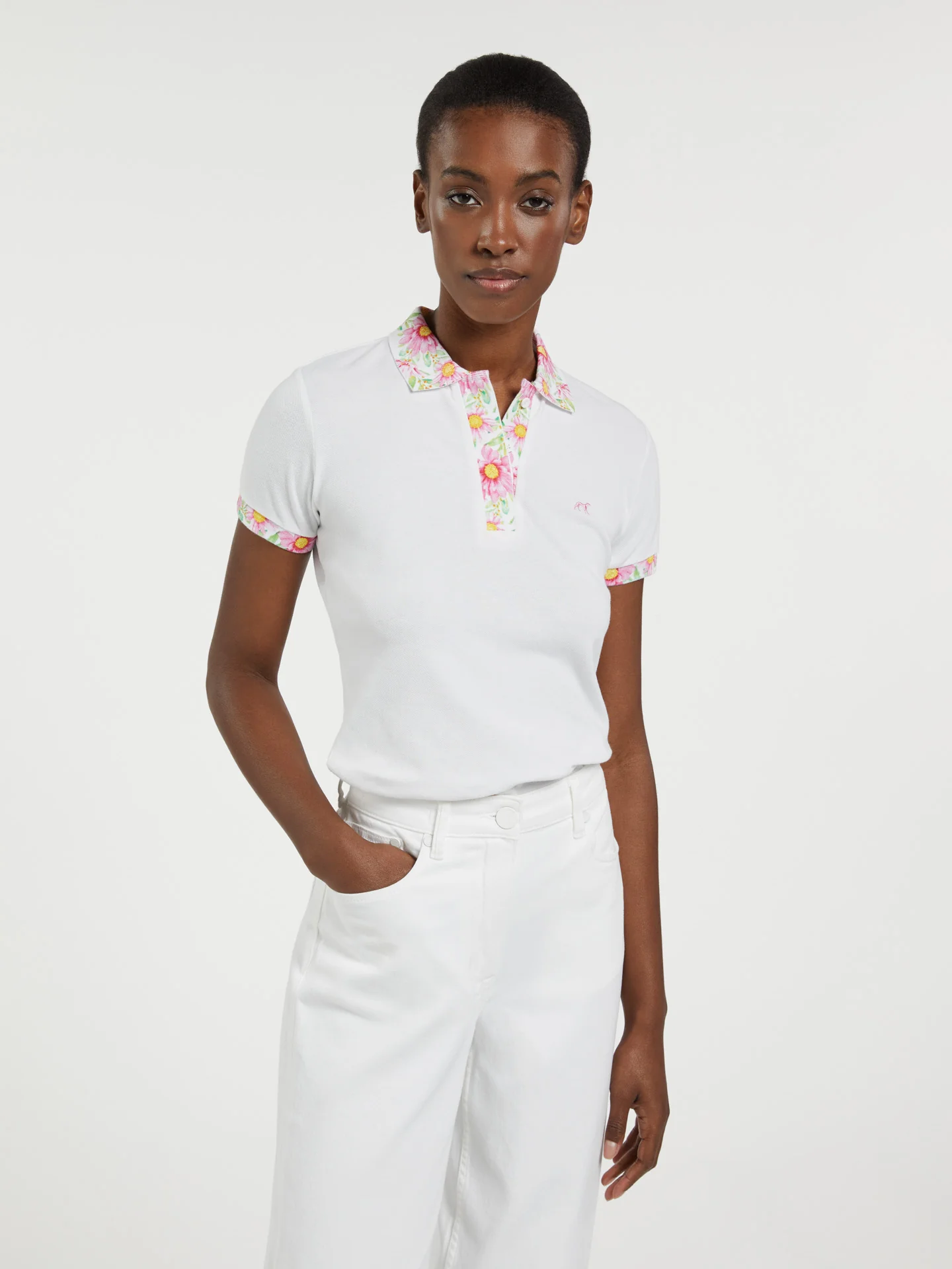 Floral Motif Polo Piquet - Image 2