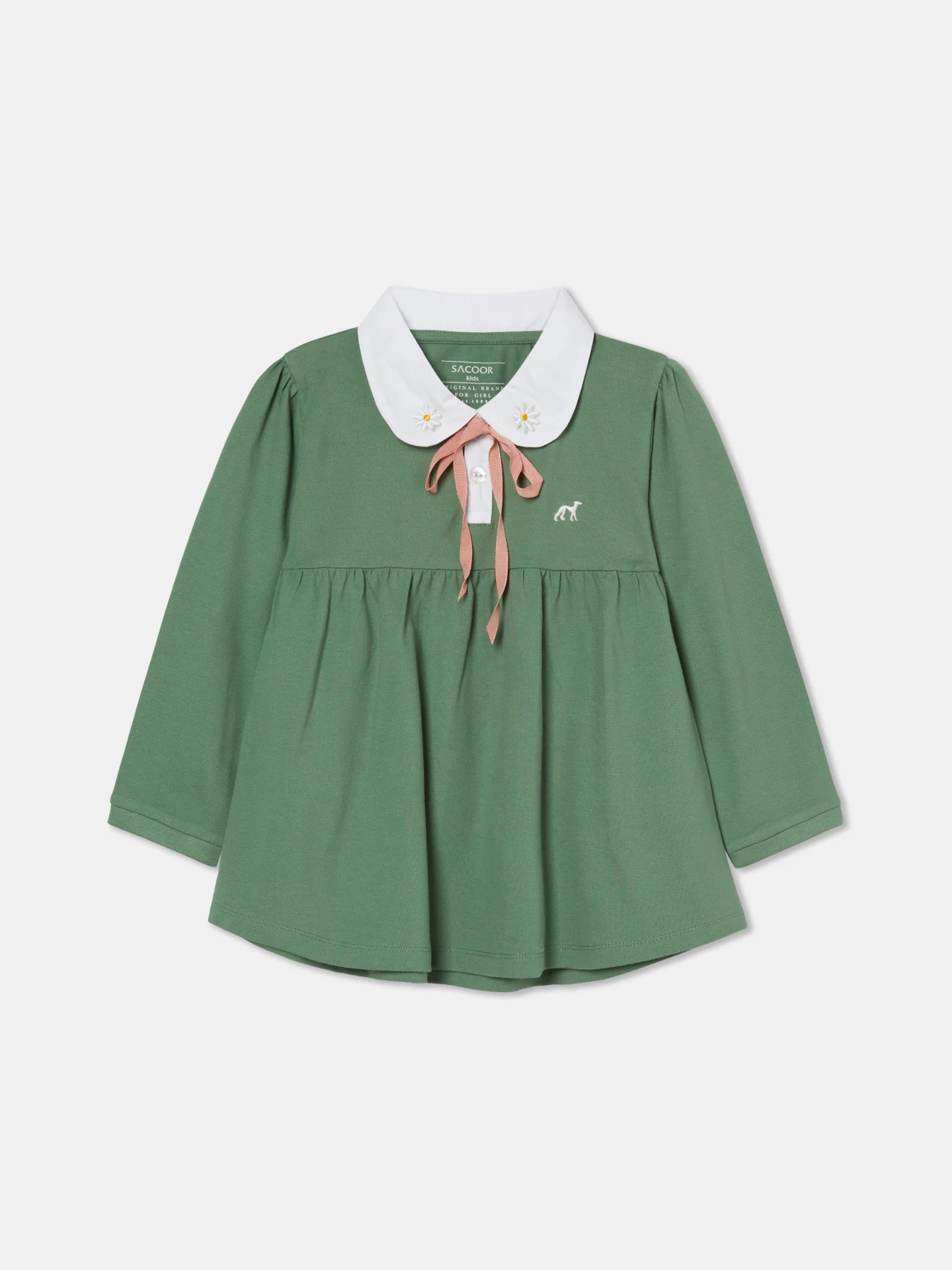Flower Badge Polo Shirt 3/4 Sleeves - Image 2