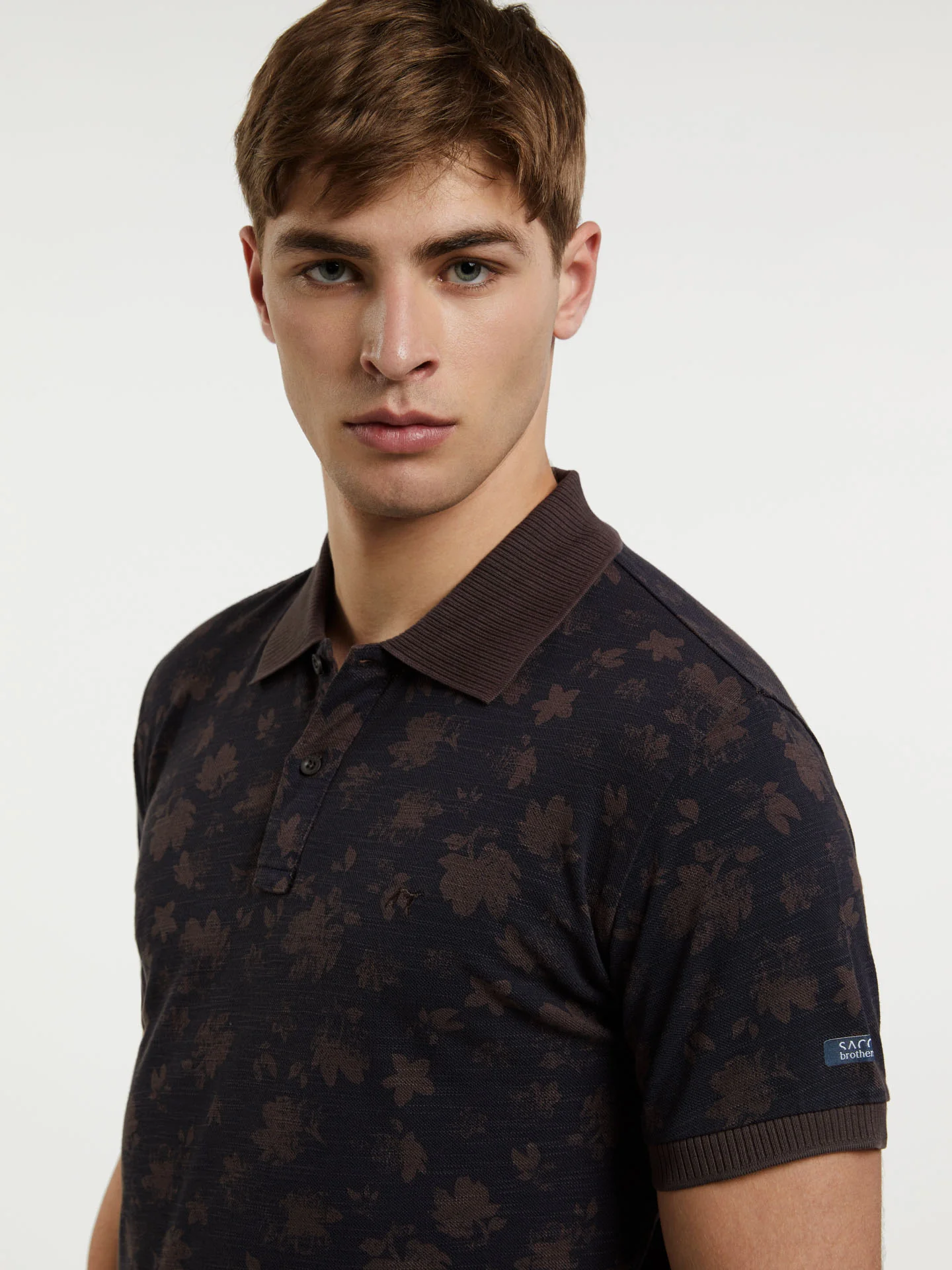 Garment Dye Polo Piqué Shirt With 'Flowers' Print - Image 2