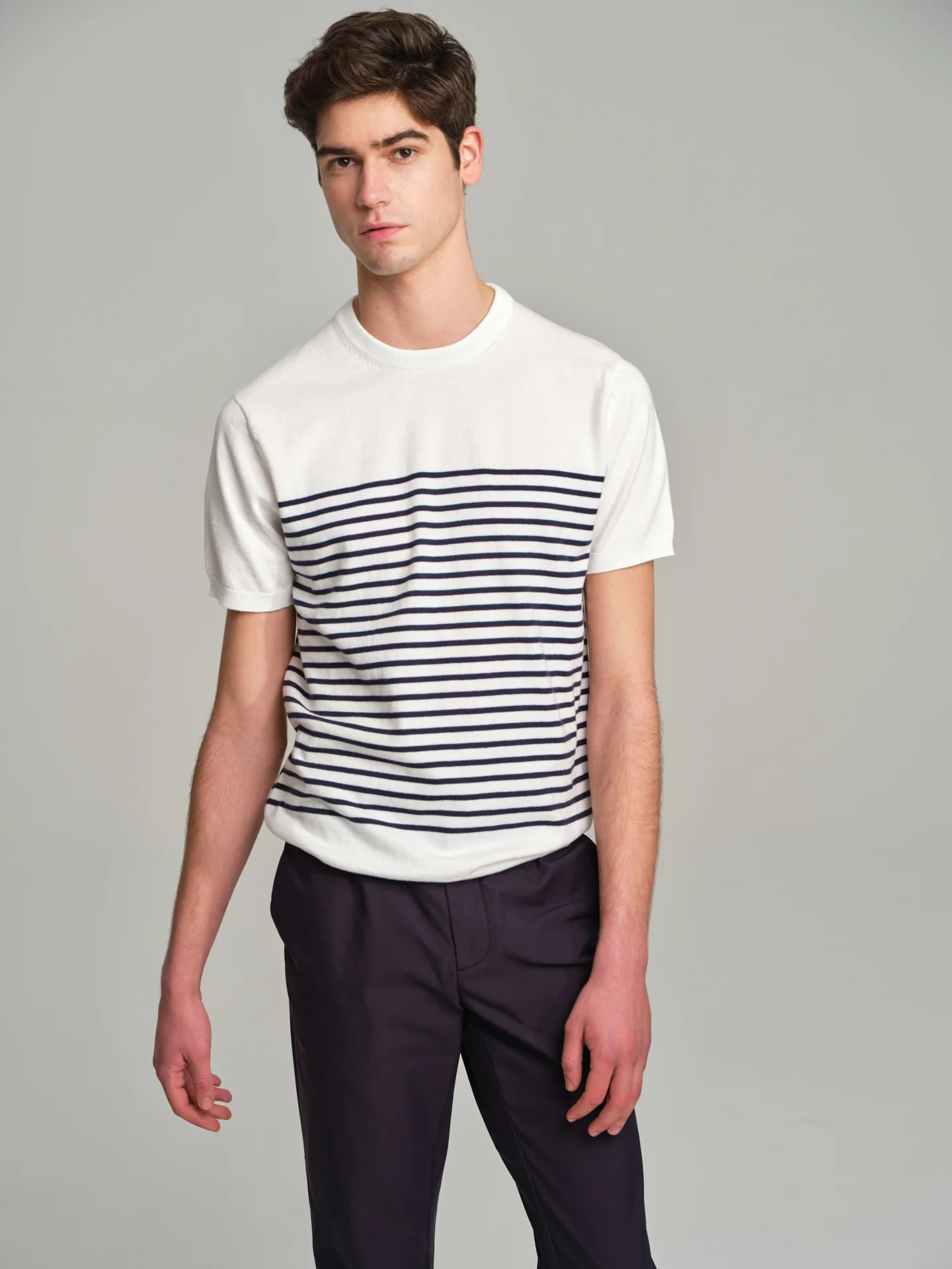 Havana Collection organic cotton short sleeve striped sweater - Image 2