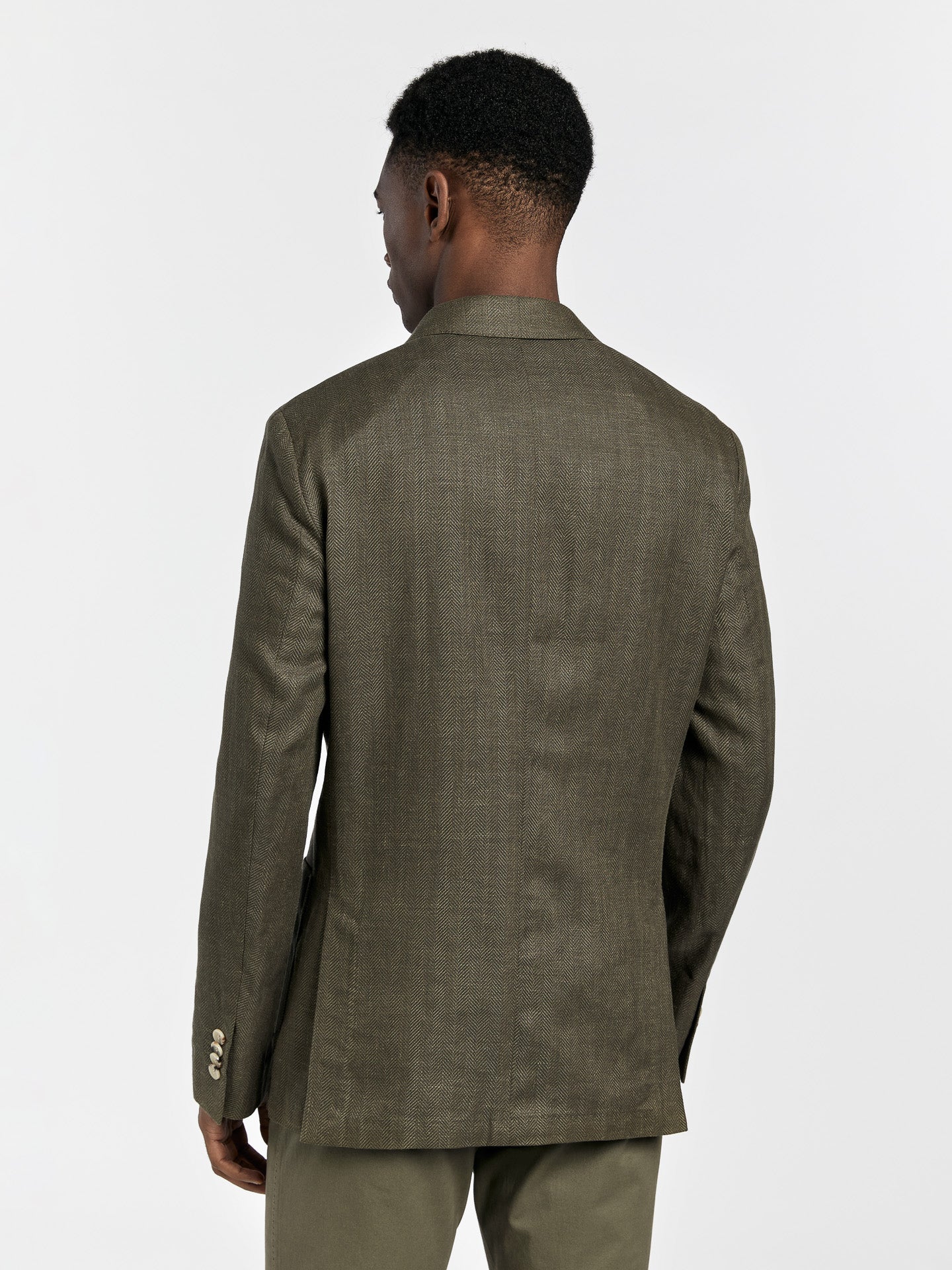 Herringbone linen edition deconstructed blazer - Image 3
