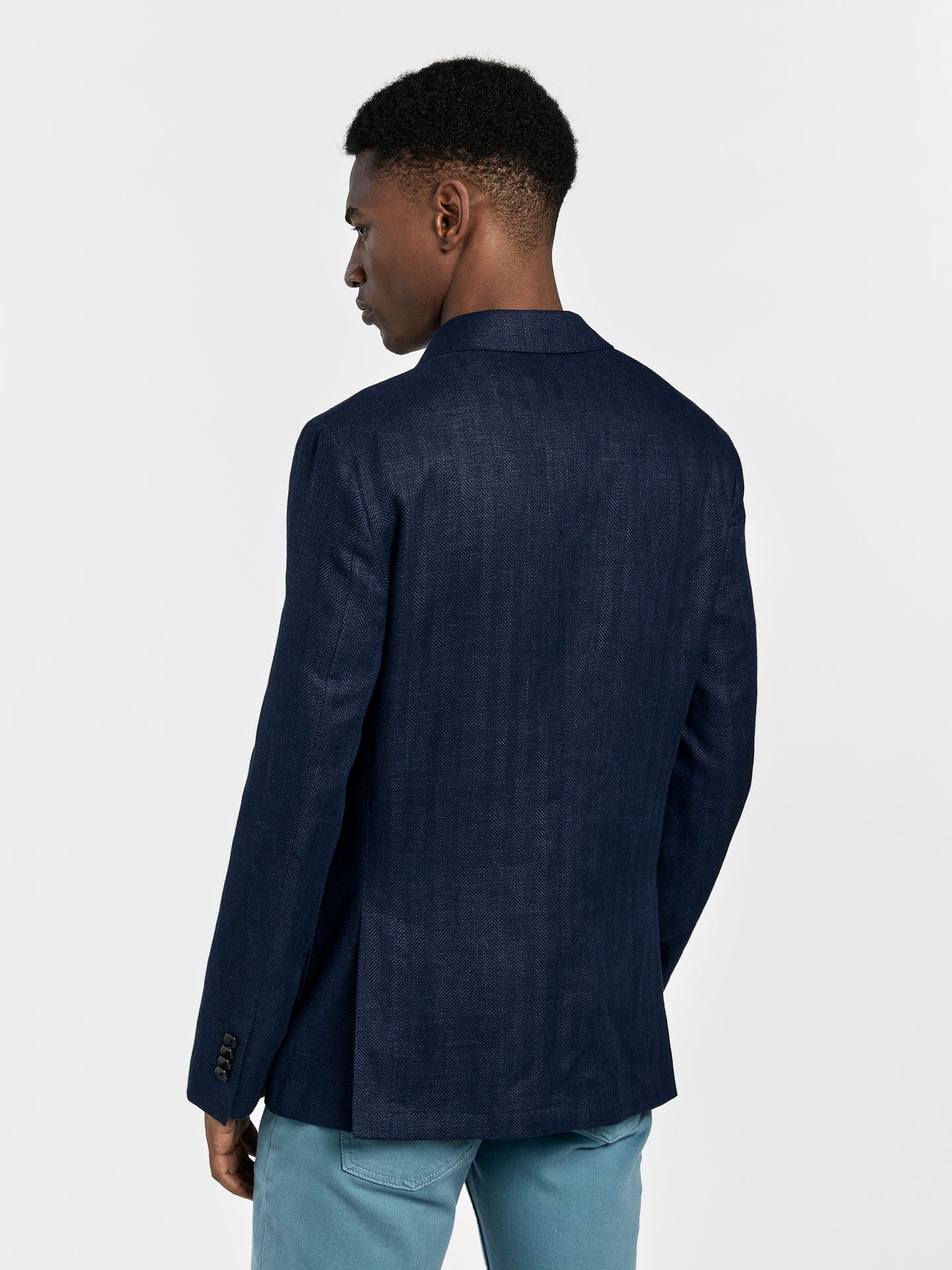 Herringbone linen edition deconstructed blazer - Image 3