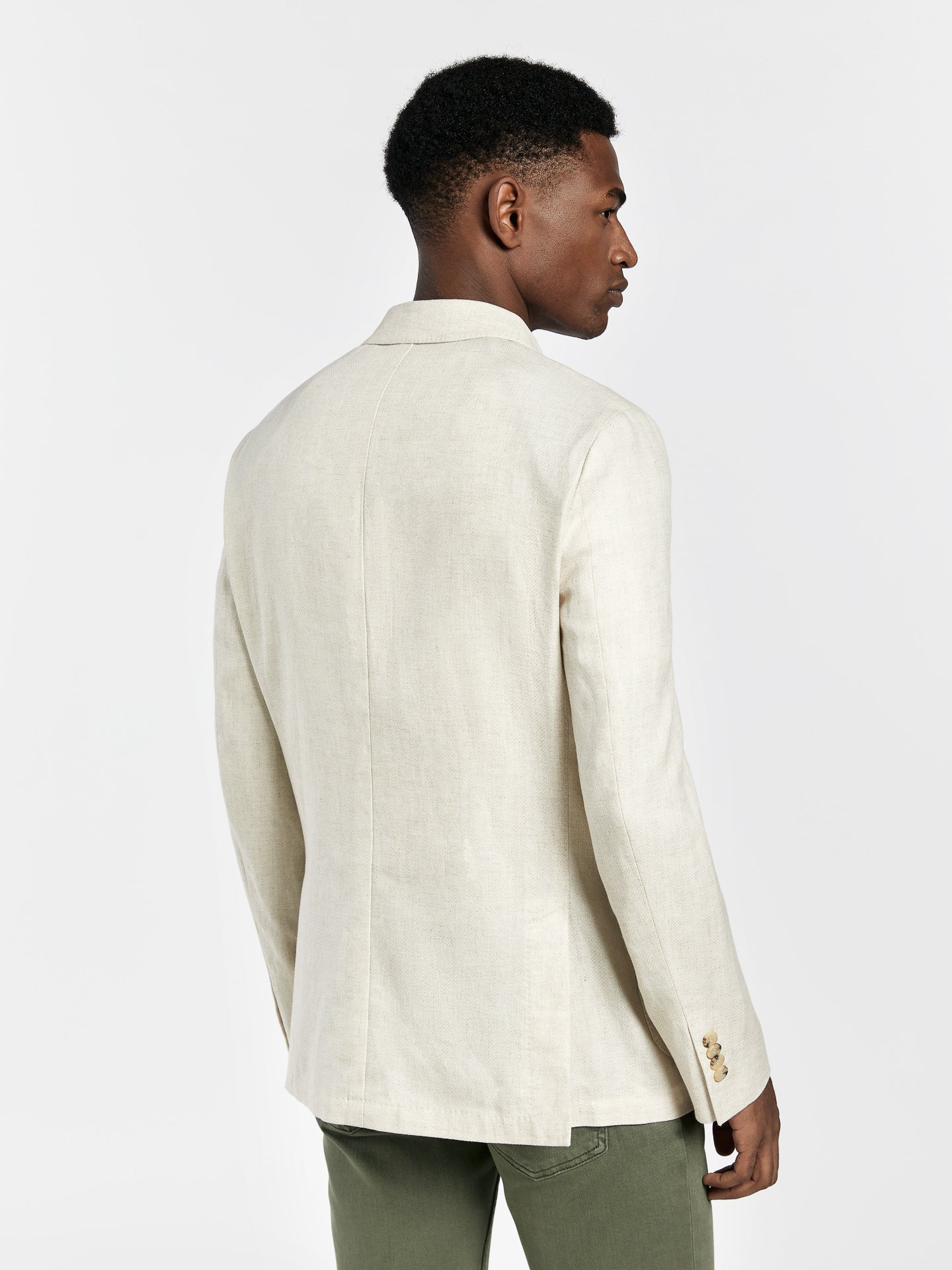 Herringbone linen edition deconstructed blazer - Image 3