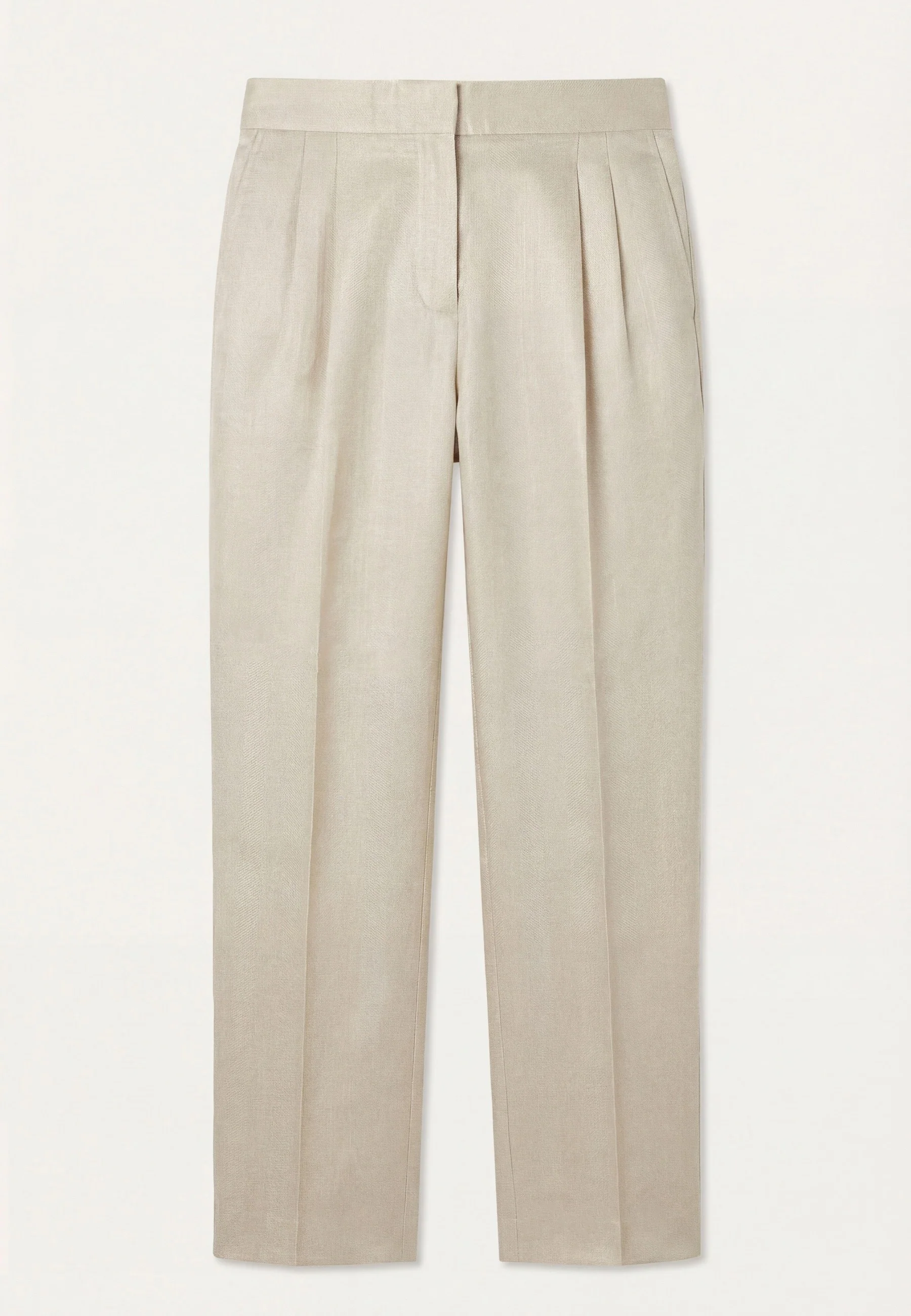 High-Waist Barrel-Leg Trousers In Viscose And Linen Blend - Image 2