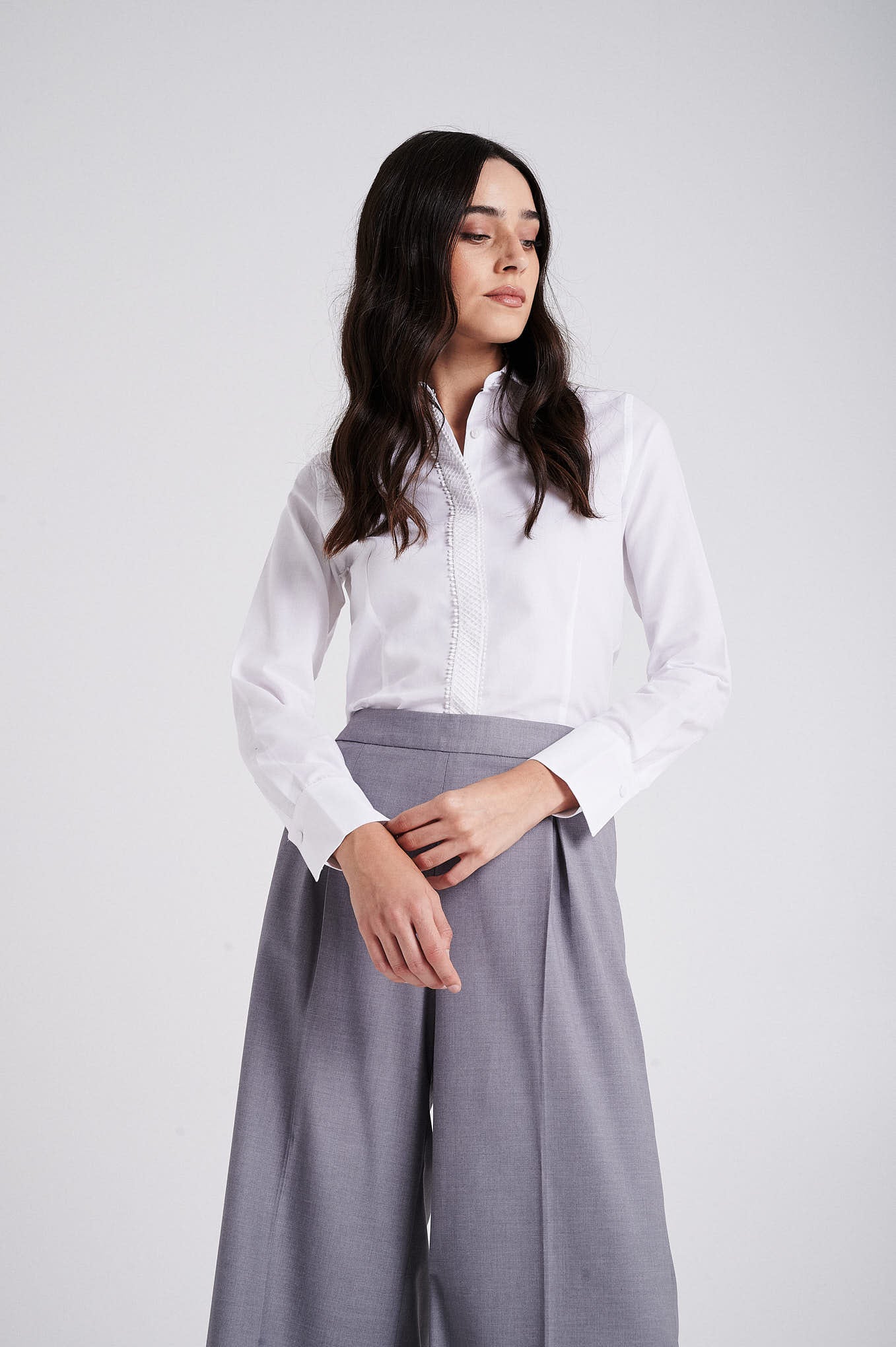 High waist cropped classic trousers - Image 4