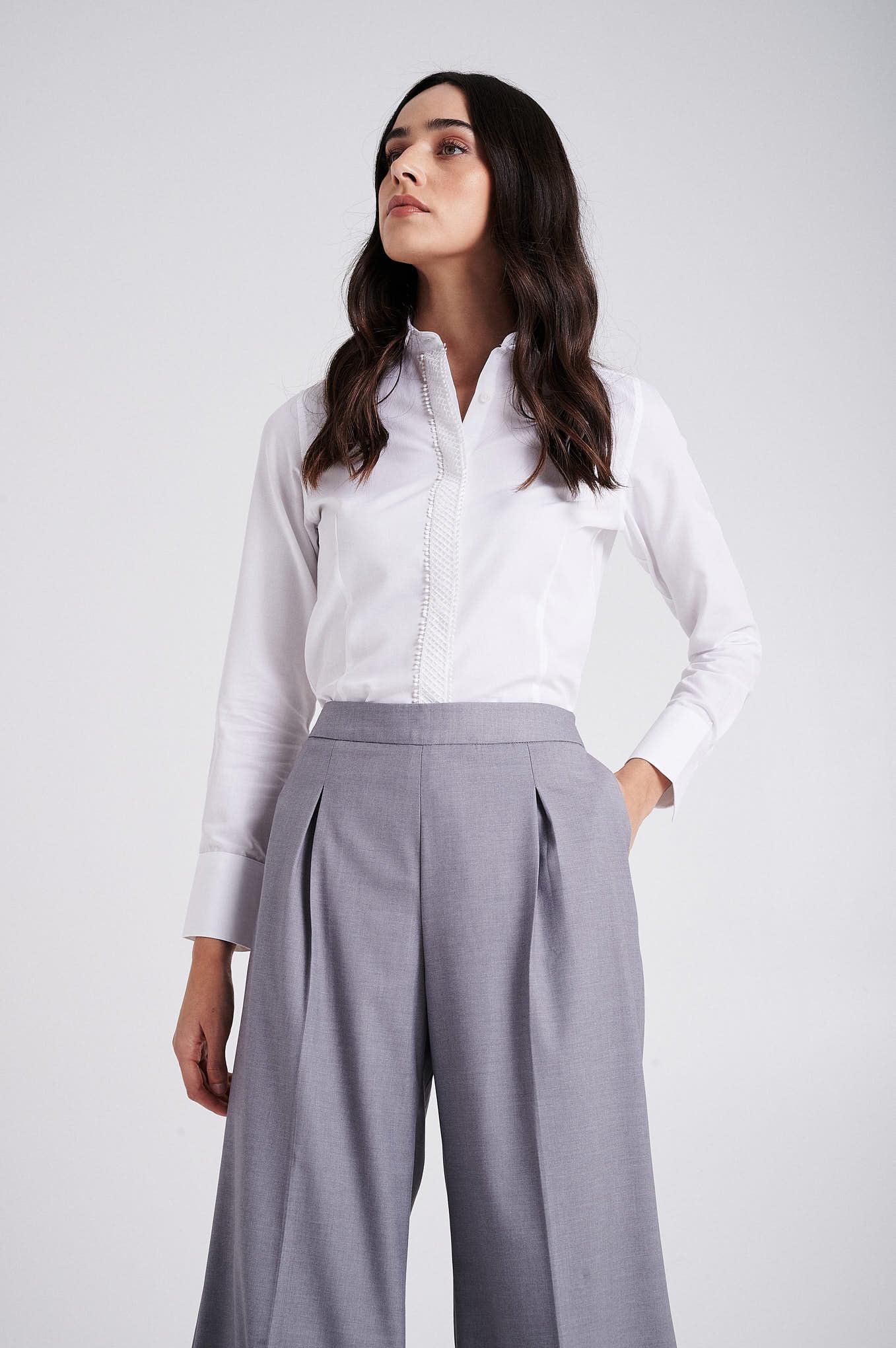 High waist cropped classic trousers - Image 5