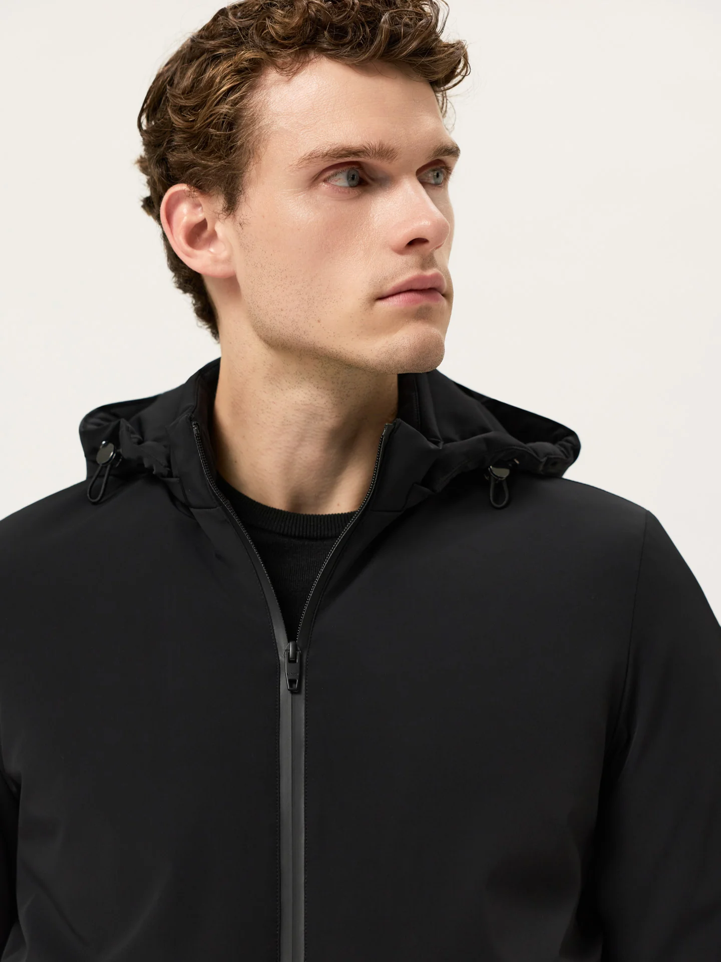 Hooded Performance Jacket In Stretch Nylon