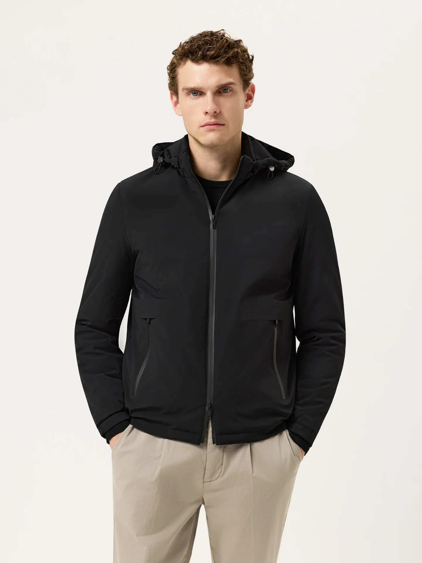 Hooded Performance Jacket In Stretch Nylon - Image 2