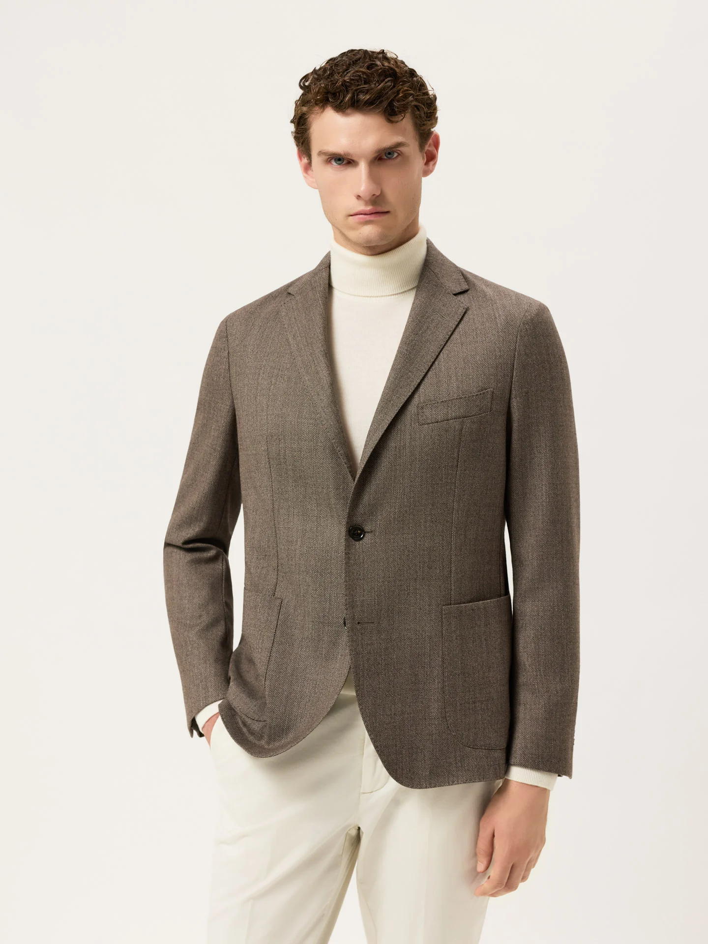 Italian Knit Blazer In Wool Stretch