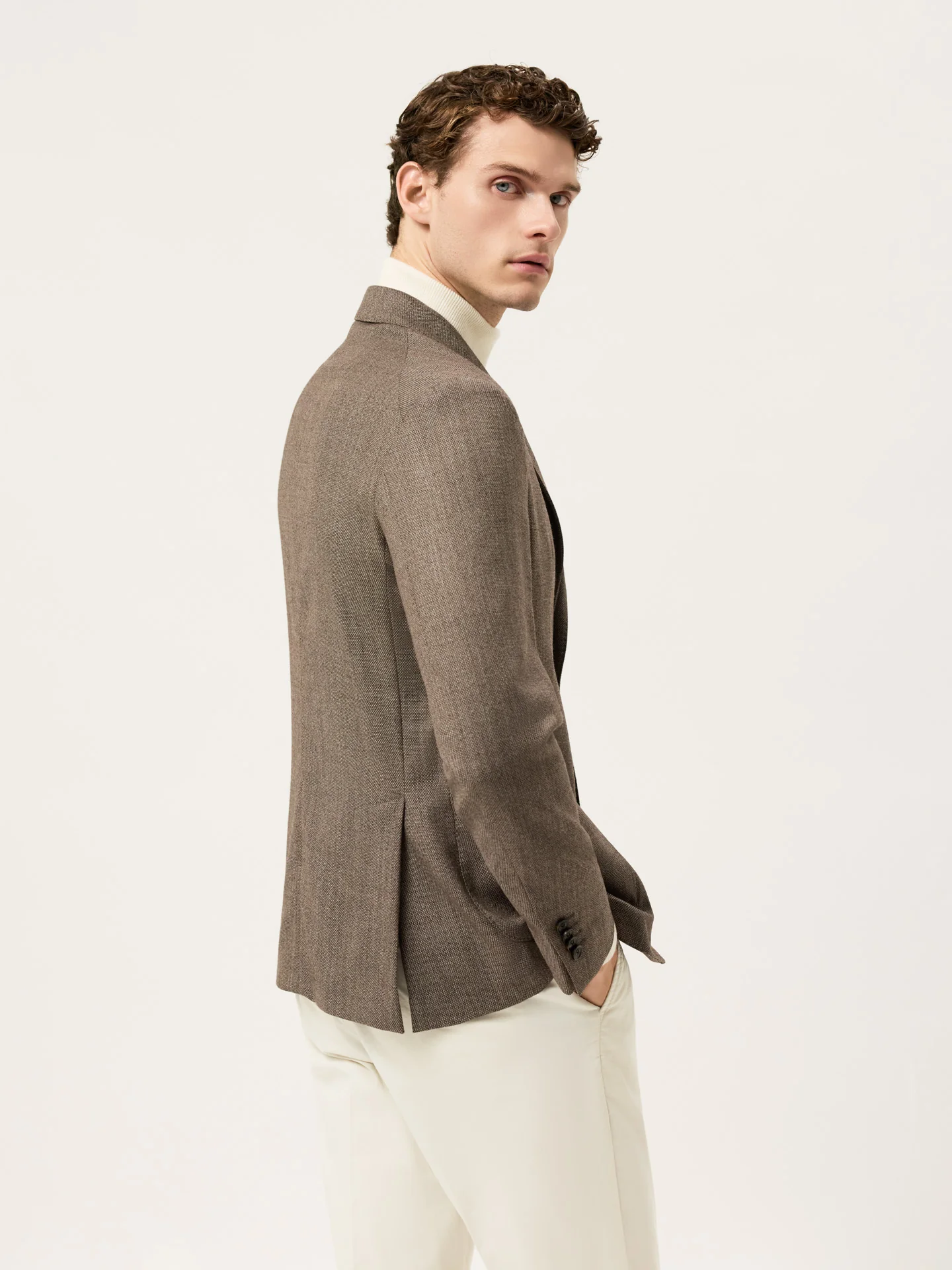 Italian Knit Blazer In Wool Stretch - Image 3