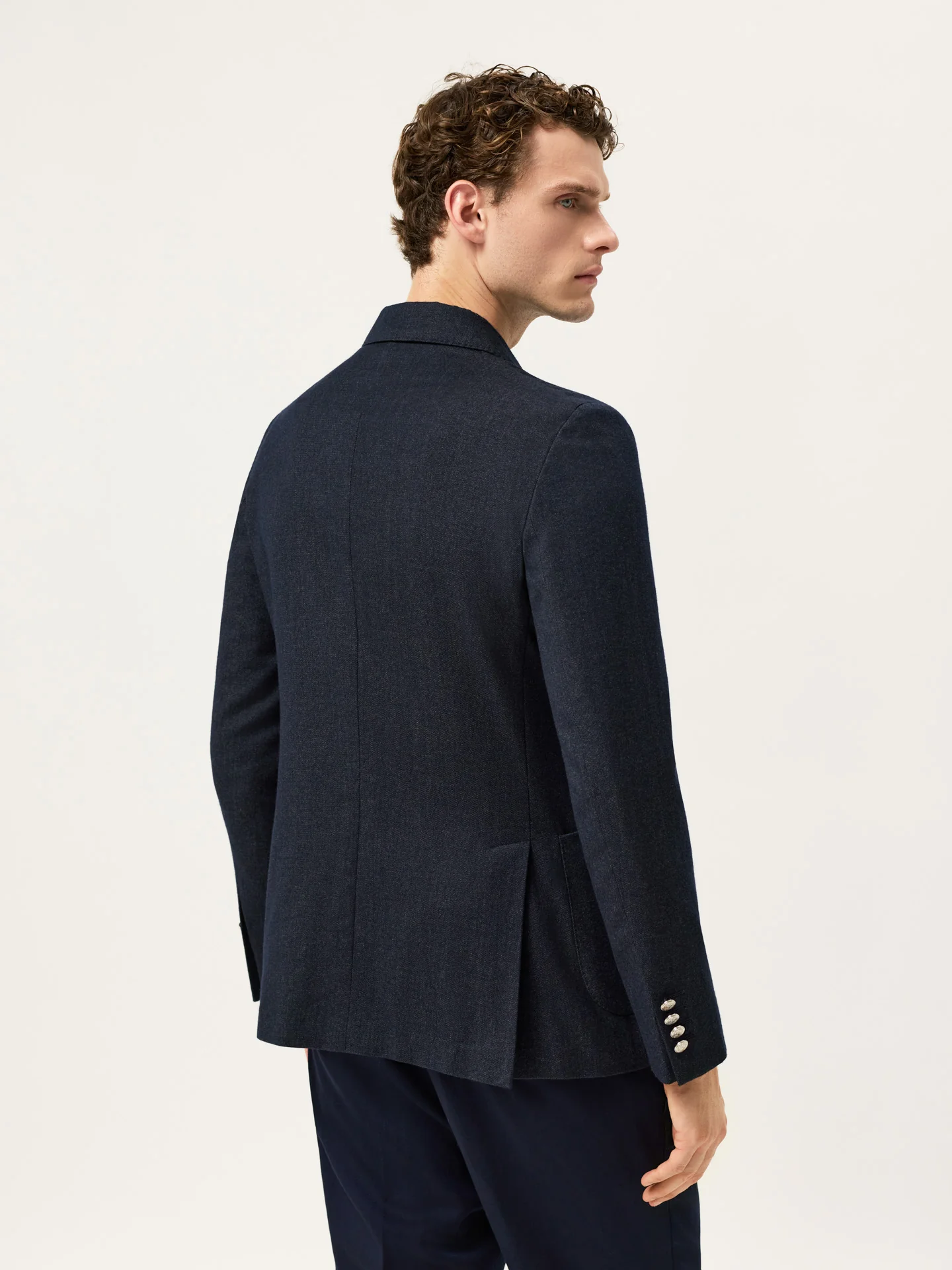 Italian Soft Flannel Double-Breasted Blazer - Image 4