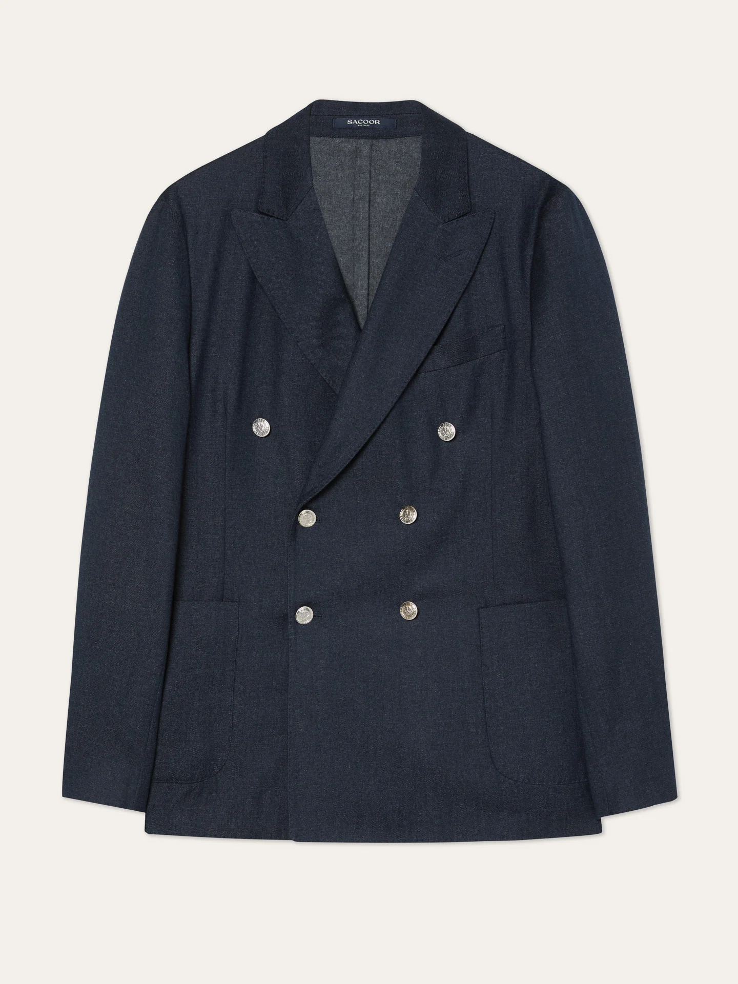 Italian Soft Flannel Double-Breasted Blazer - Image 5