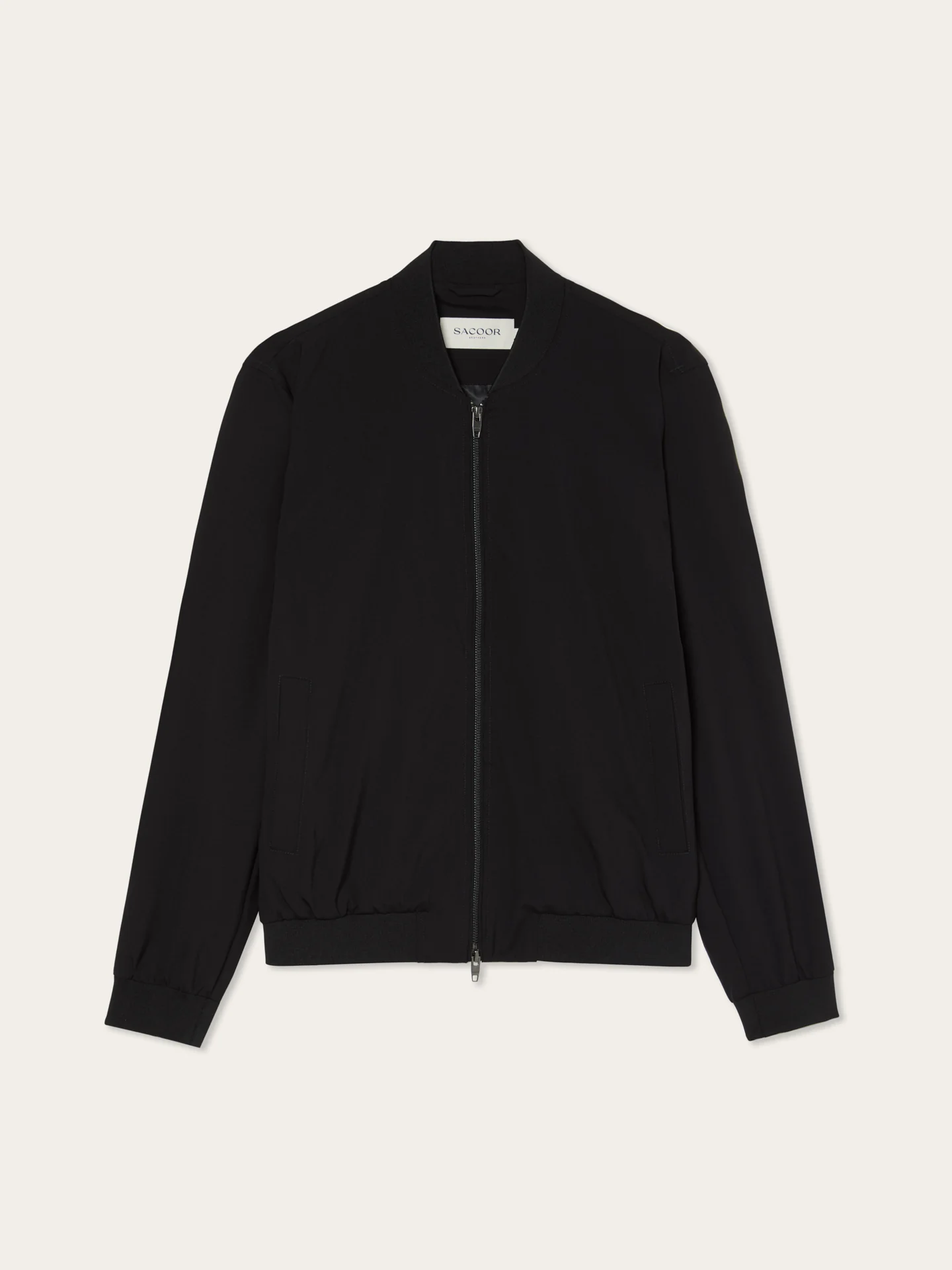 Knitted-Collar Wool Bomber Jacket - Image 4