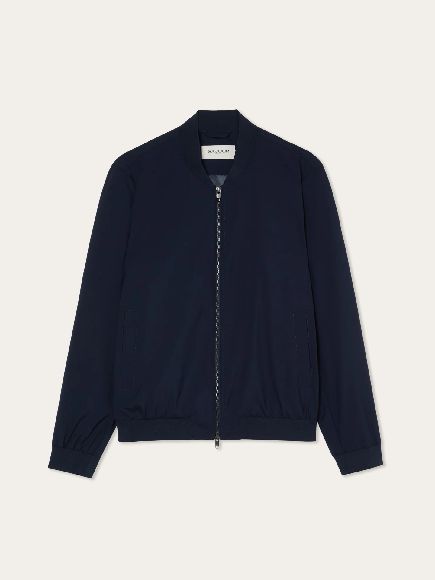 Knitted-Collar Wool Bomber Jacket - Image 9