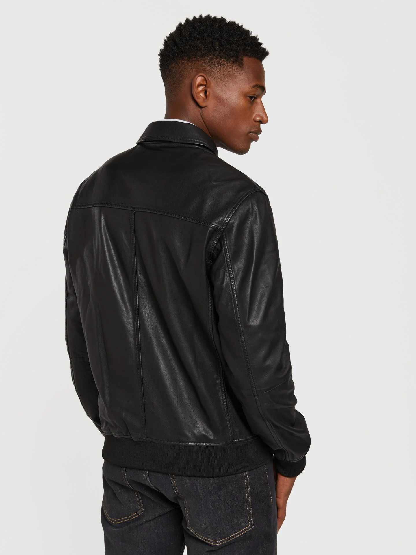 Leather bomber jacket - Image 3